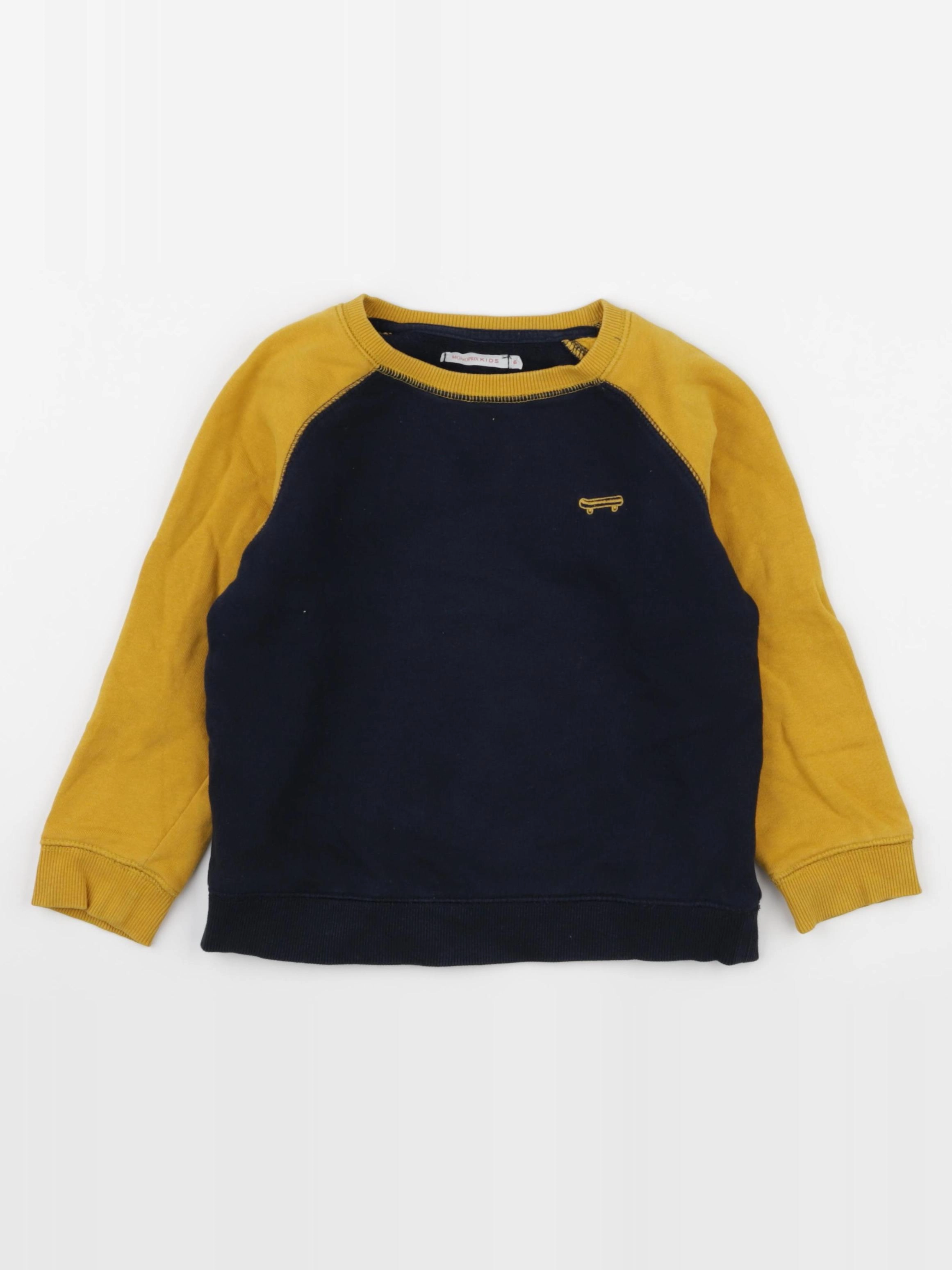 Monoprix - sweat bleu, jaune - 6 ans