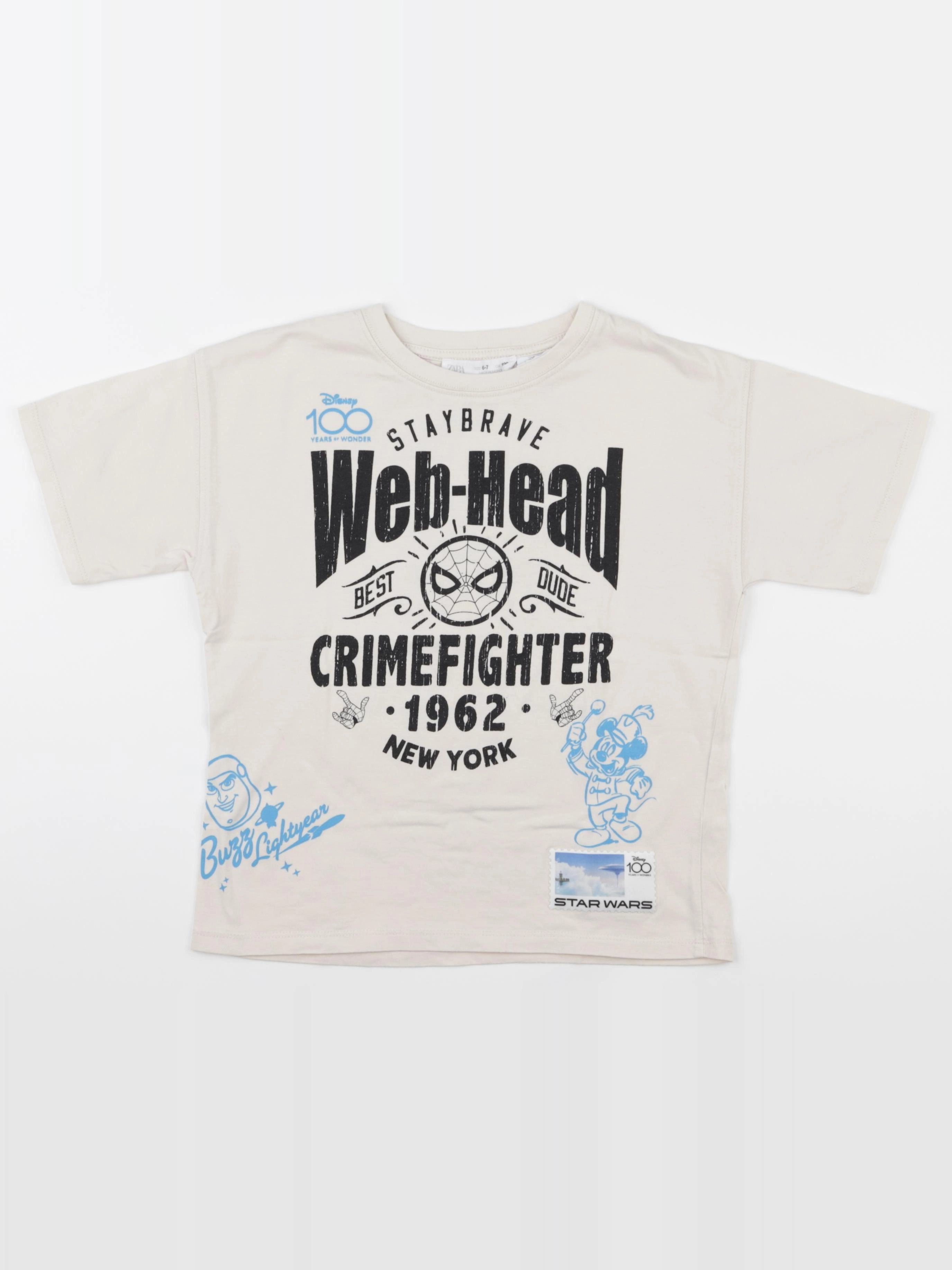 Zara - tee-shirt imprimé au dos blanc - 6/7 ans