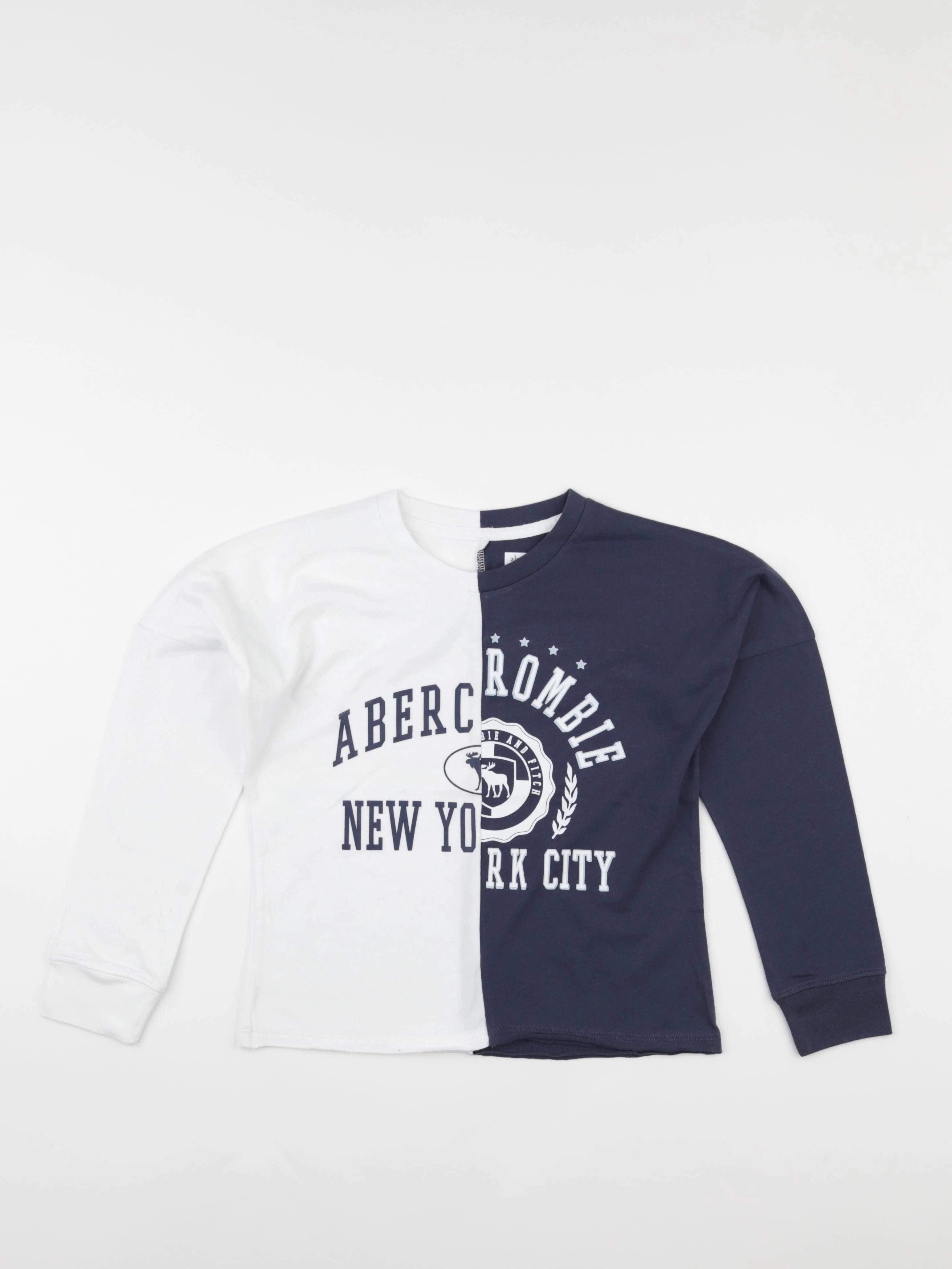 Abercrombie - tee-shirt blanc, bleu - 7/8 ans