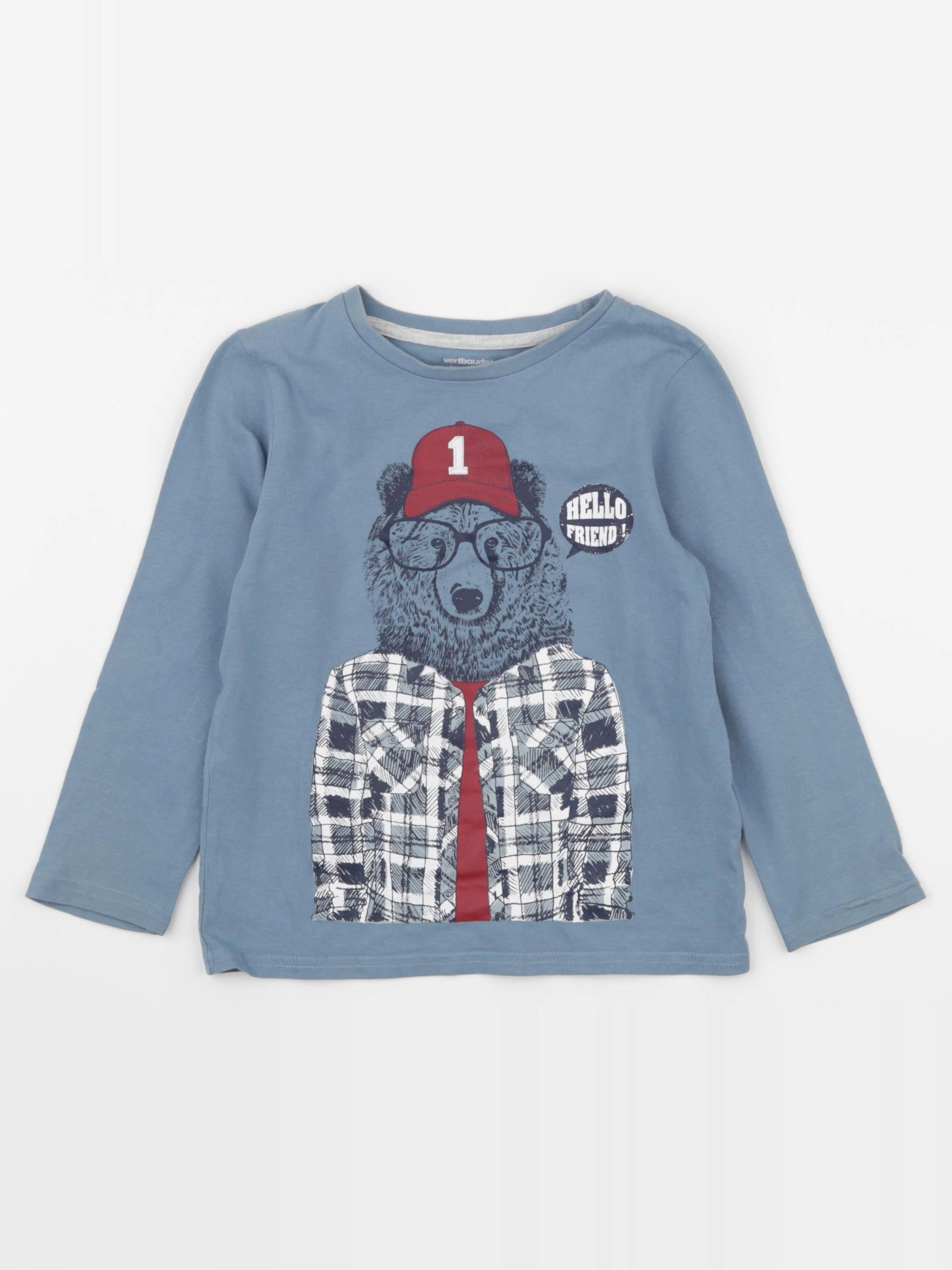 Vertbaudet - tee-shirt bleu - 6 ans