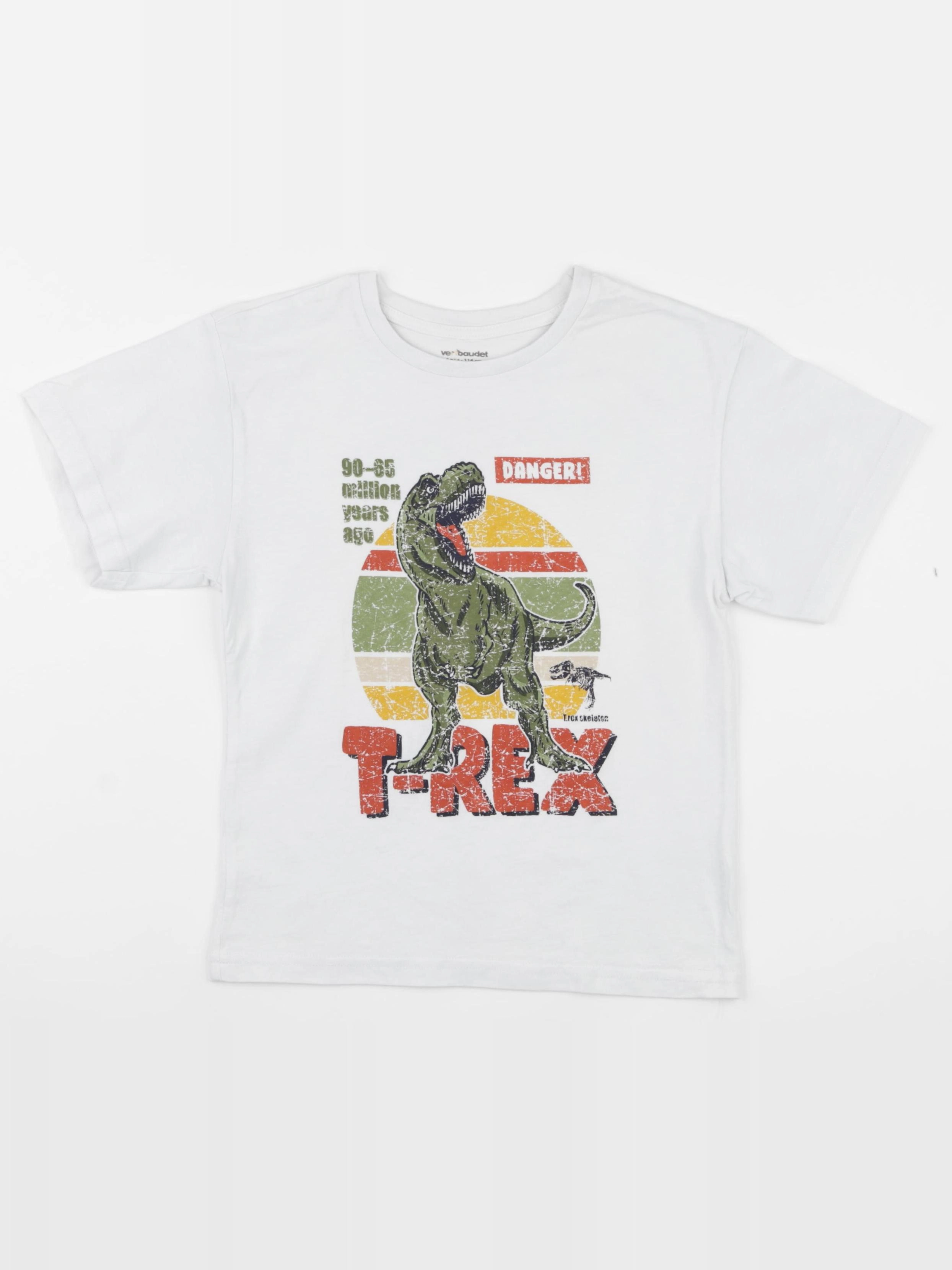 Vertbaudet - tee-shirt blanc, vert - 6 ans