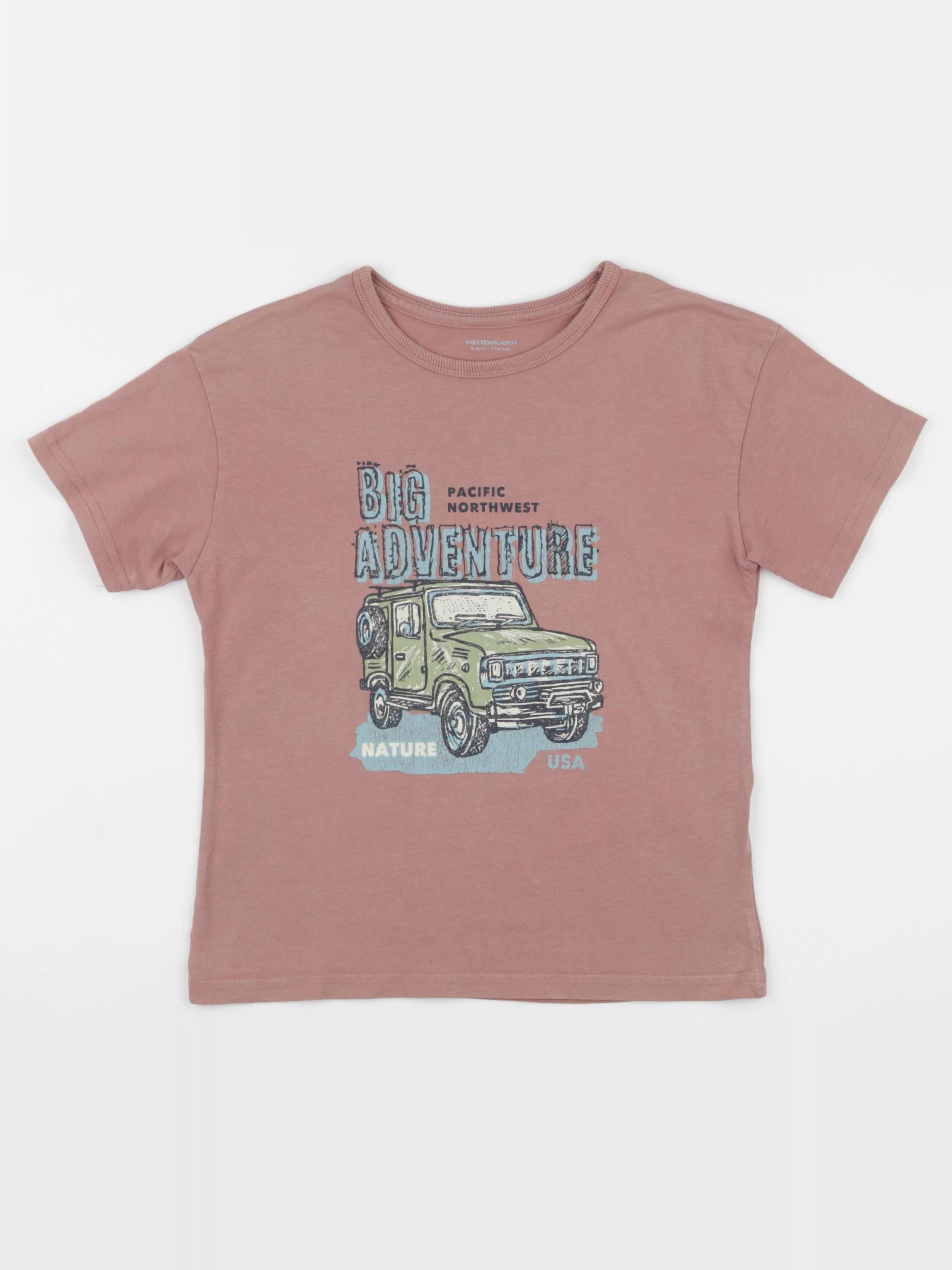 Vertbaudet - tee-shirt marron - 6 ans