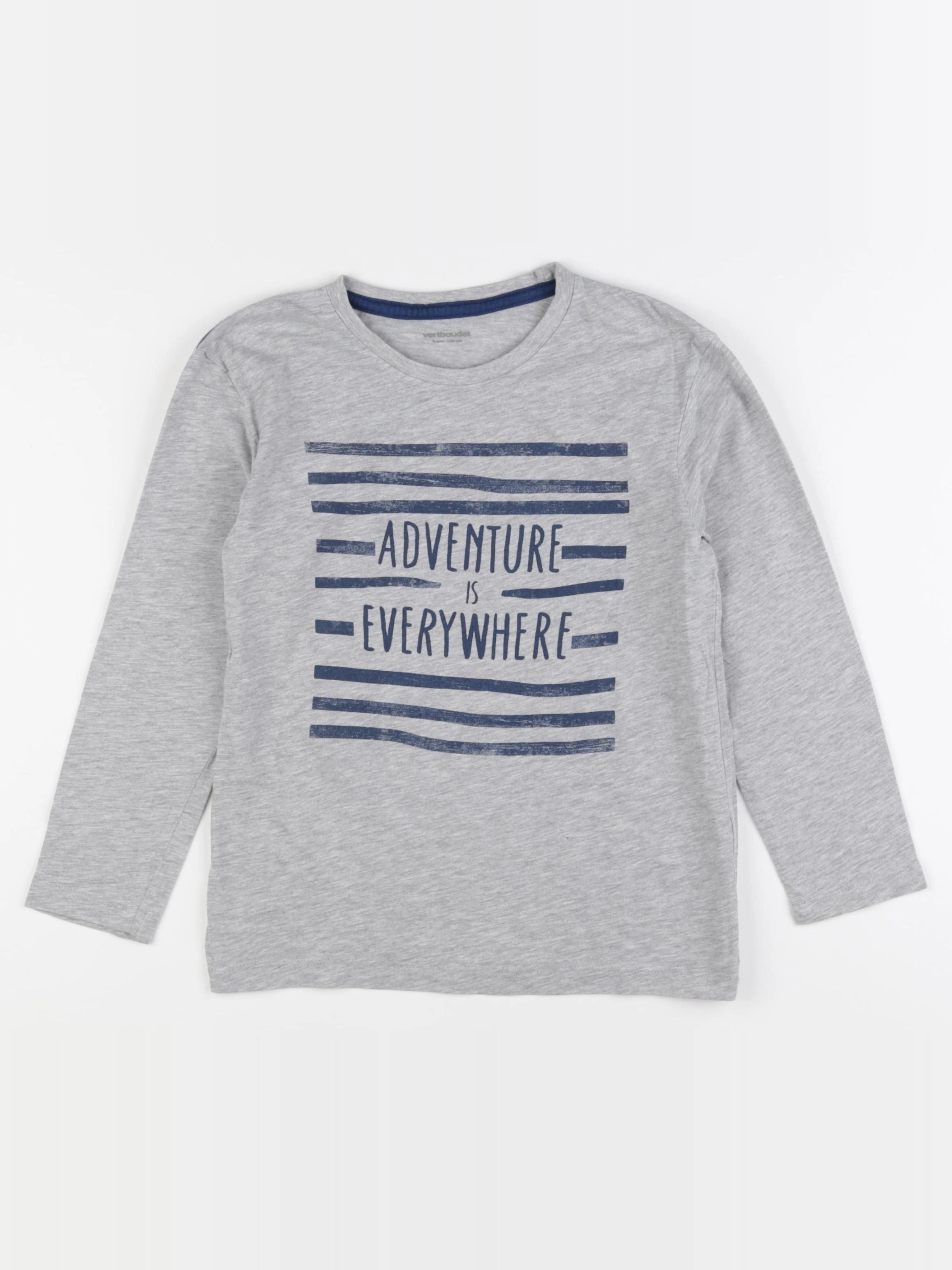Vertbaudet - tee-shirt gris - 8 ans