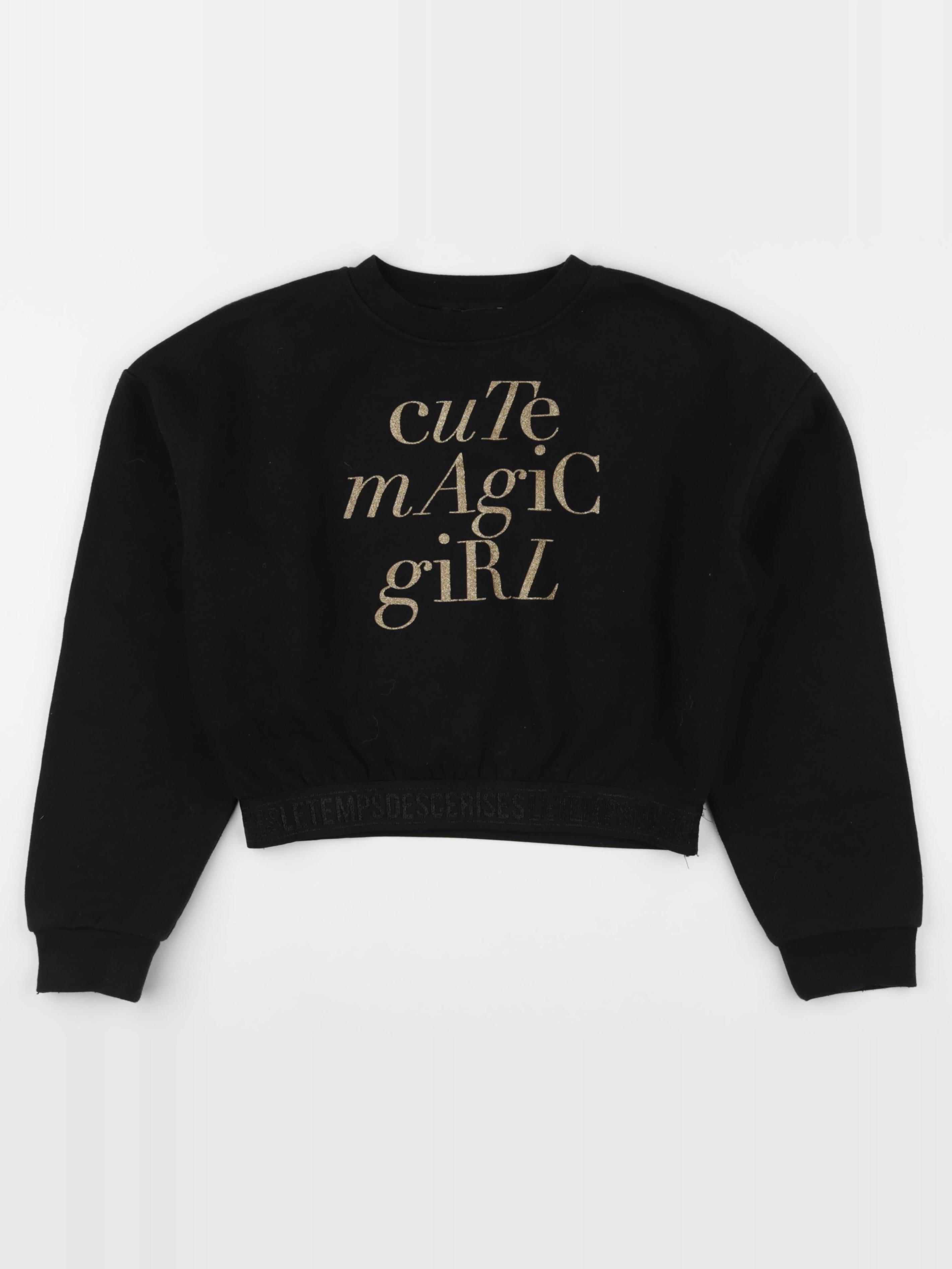 Le temps des cerises  - sweat noir, or - 10 ans