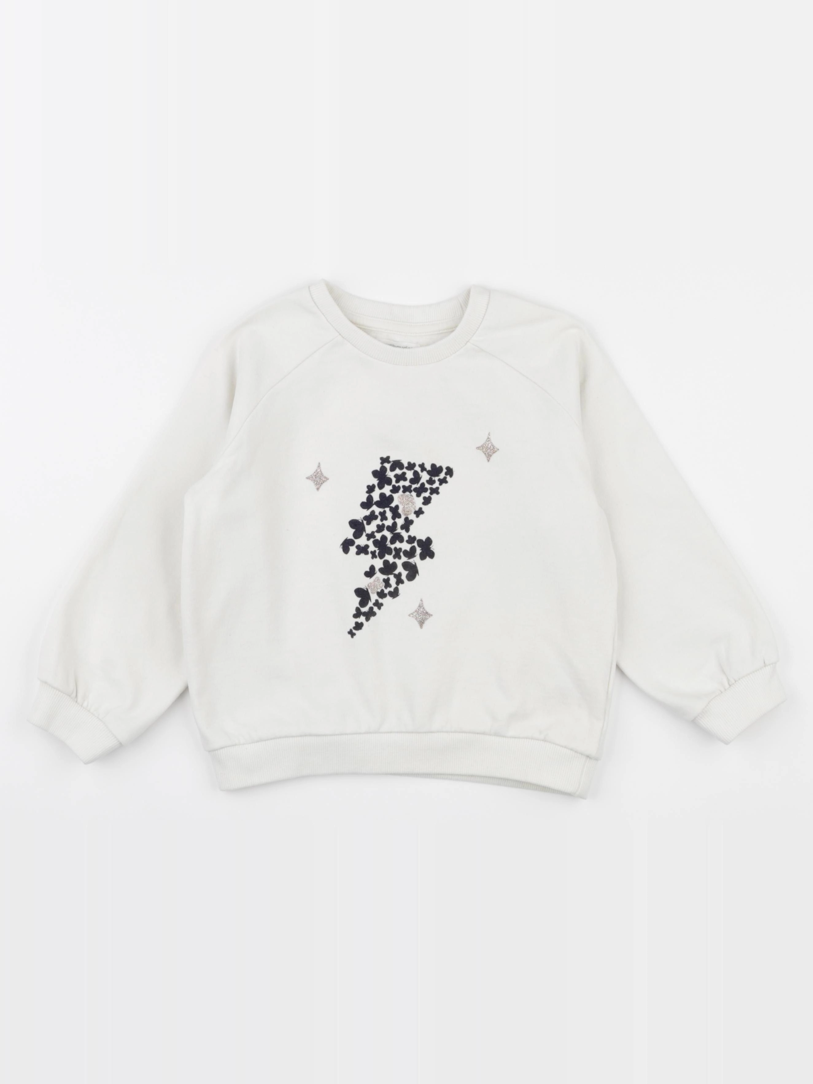 Vertbaudet - sweat blanc - 6 ans