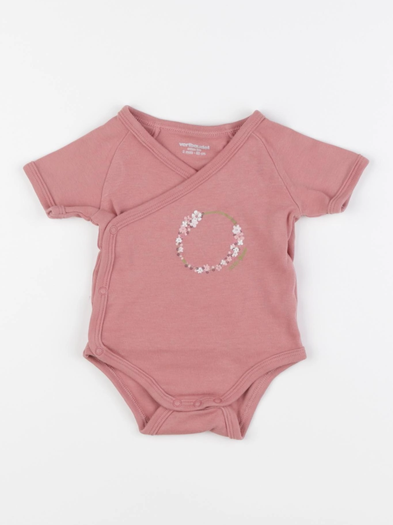 Vertbaudet - body rose - 3 mois