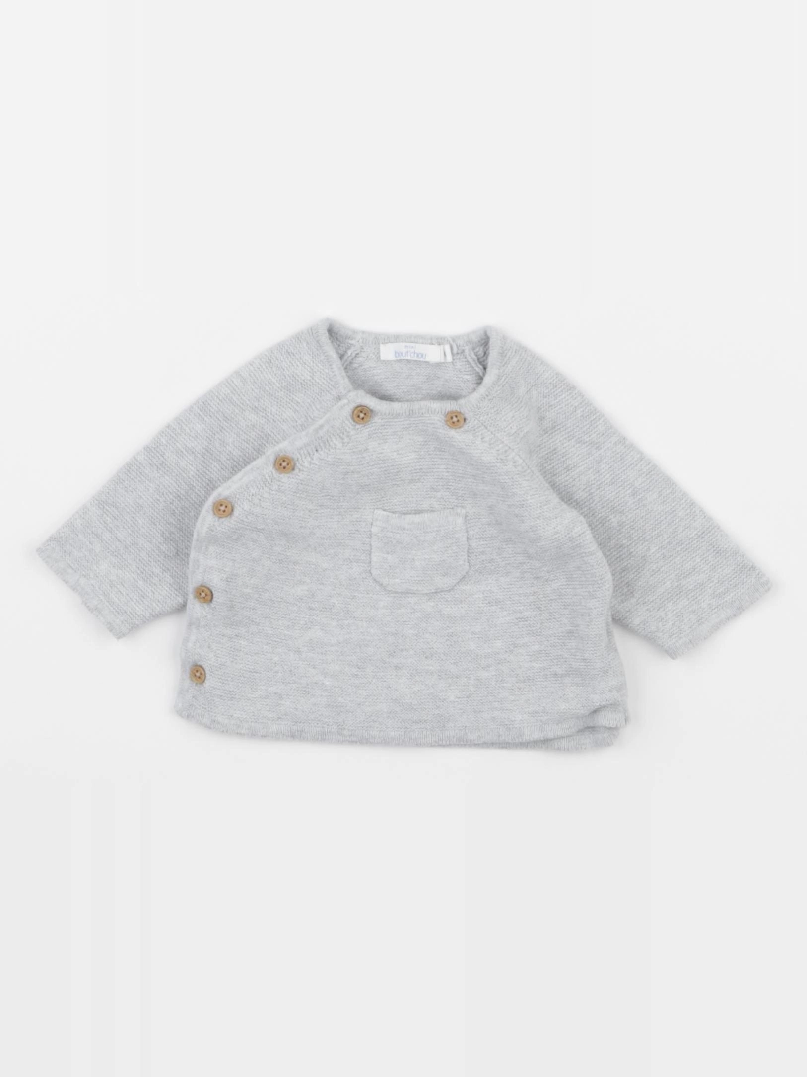 Boutchou - gilet gris - 0 mois