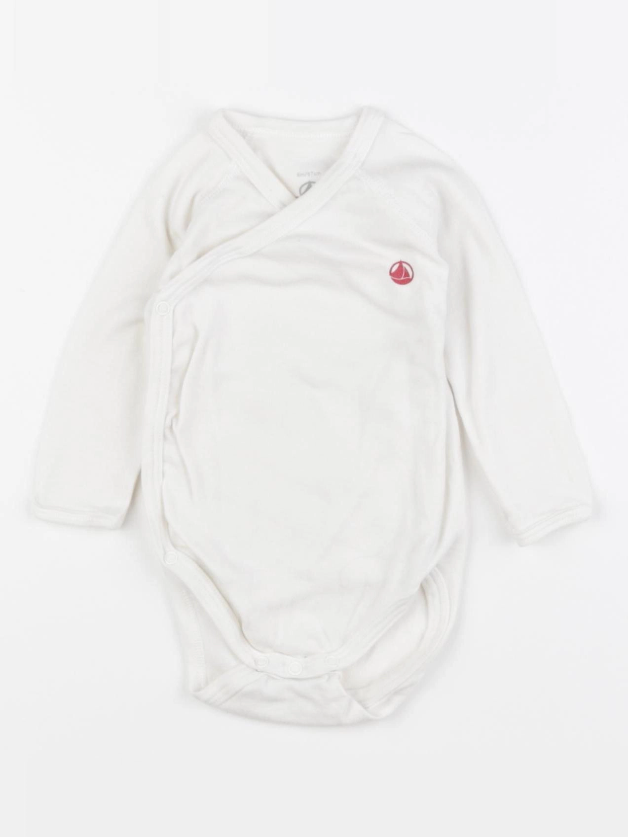 Petit Bateau - body blanc - 6 mois
