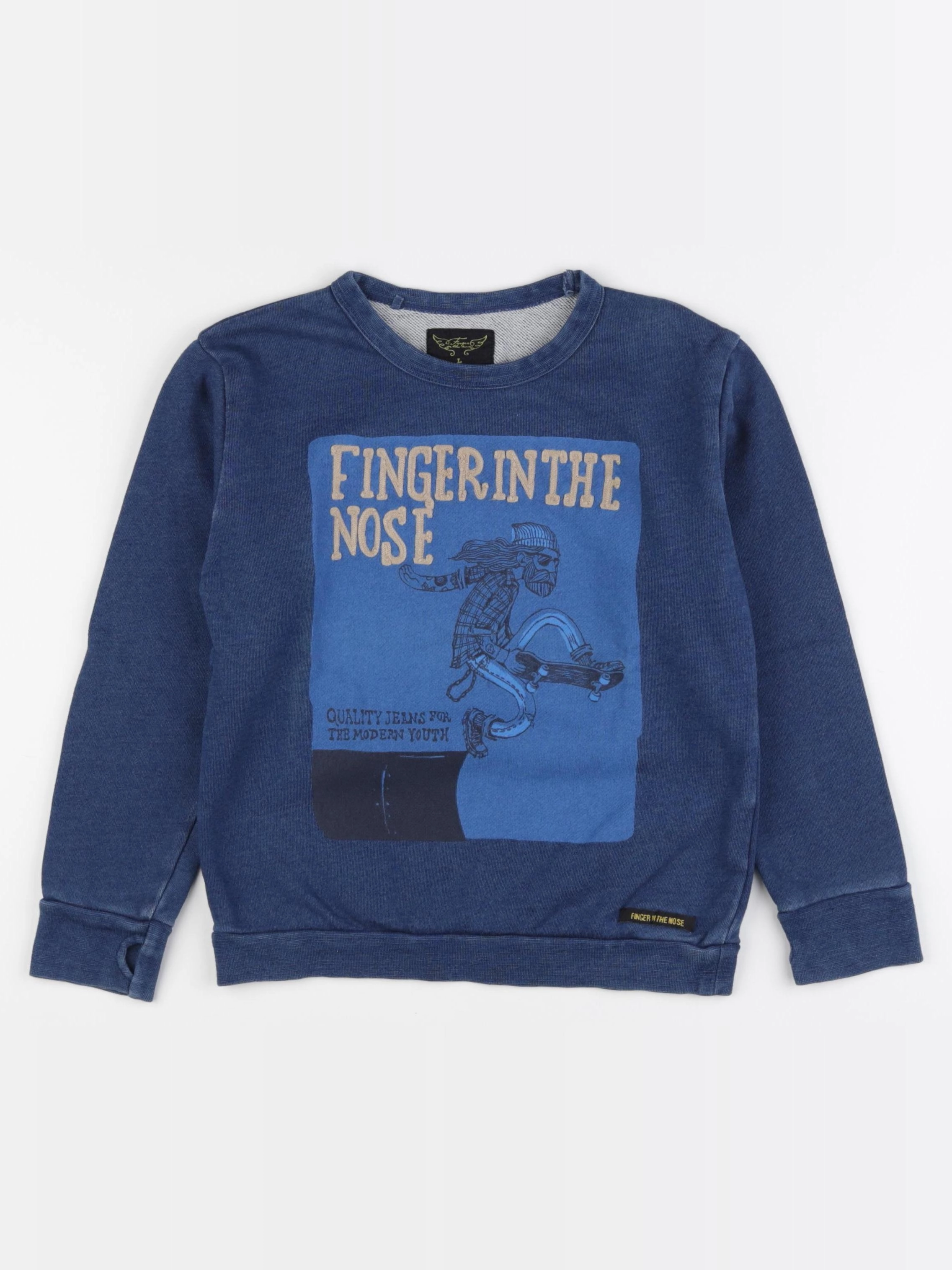 Finger in the nose - sweat bleu - 6/7 ans