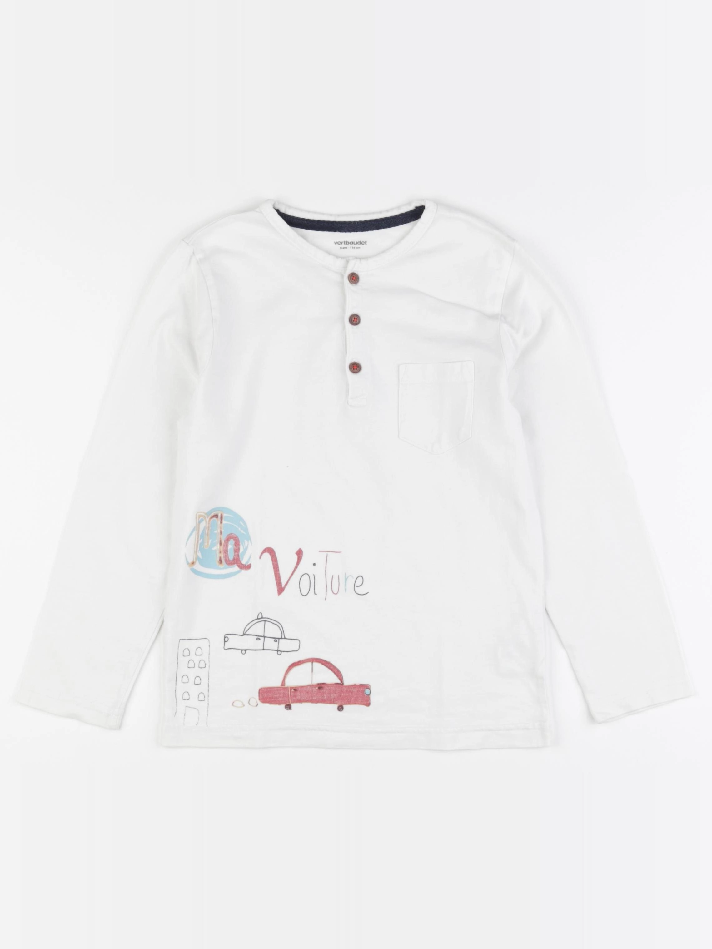 Vertbaudet - tee-shirt blanc - 6 ans