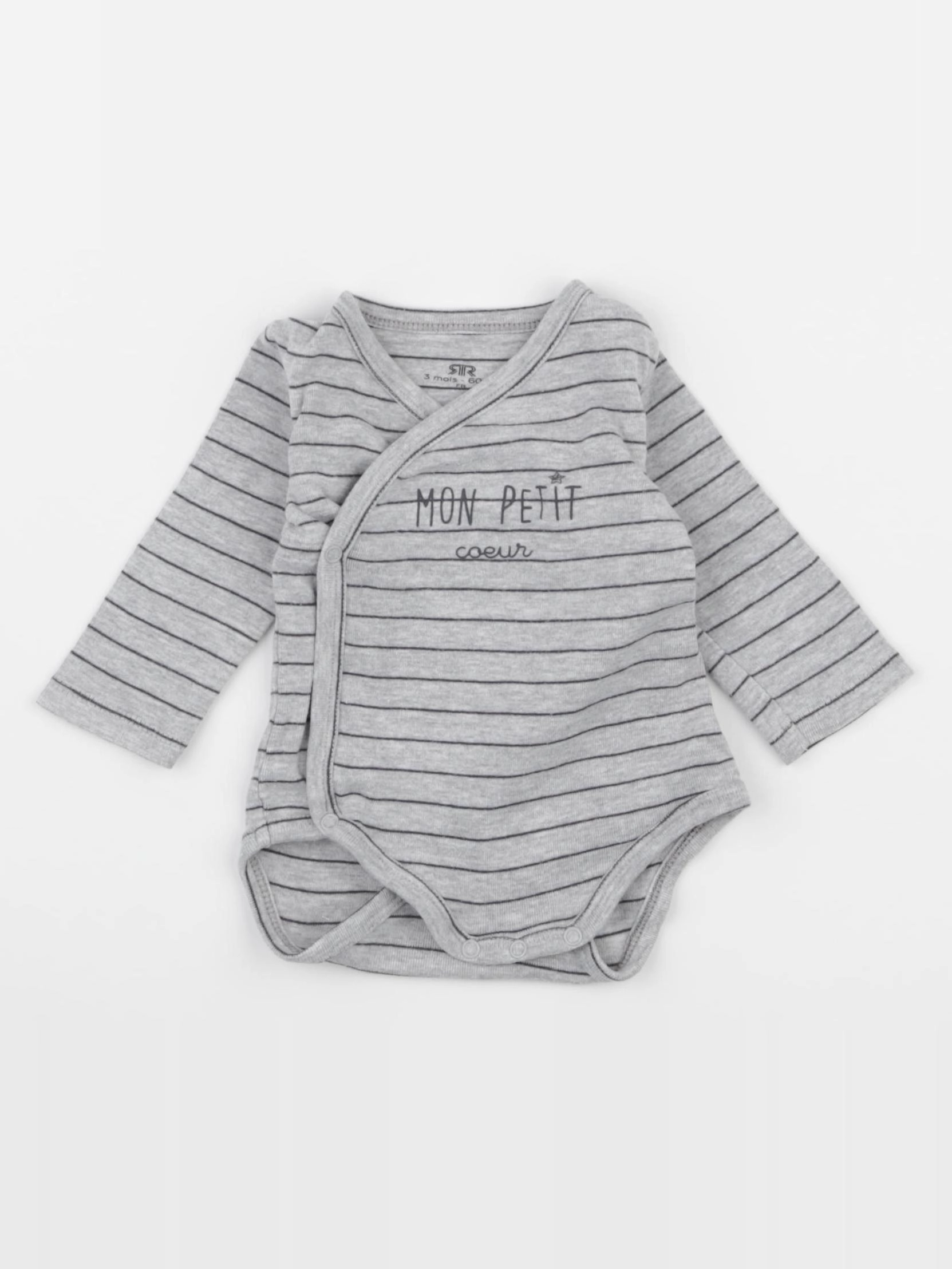 La Redoute - body gris - 3 mois