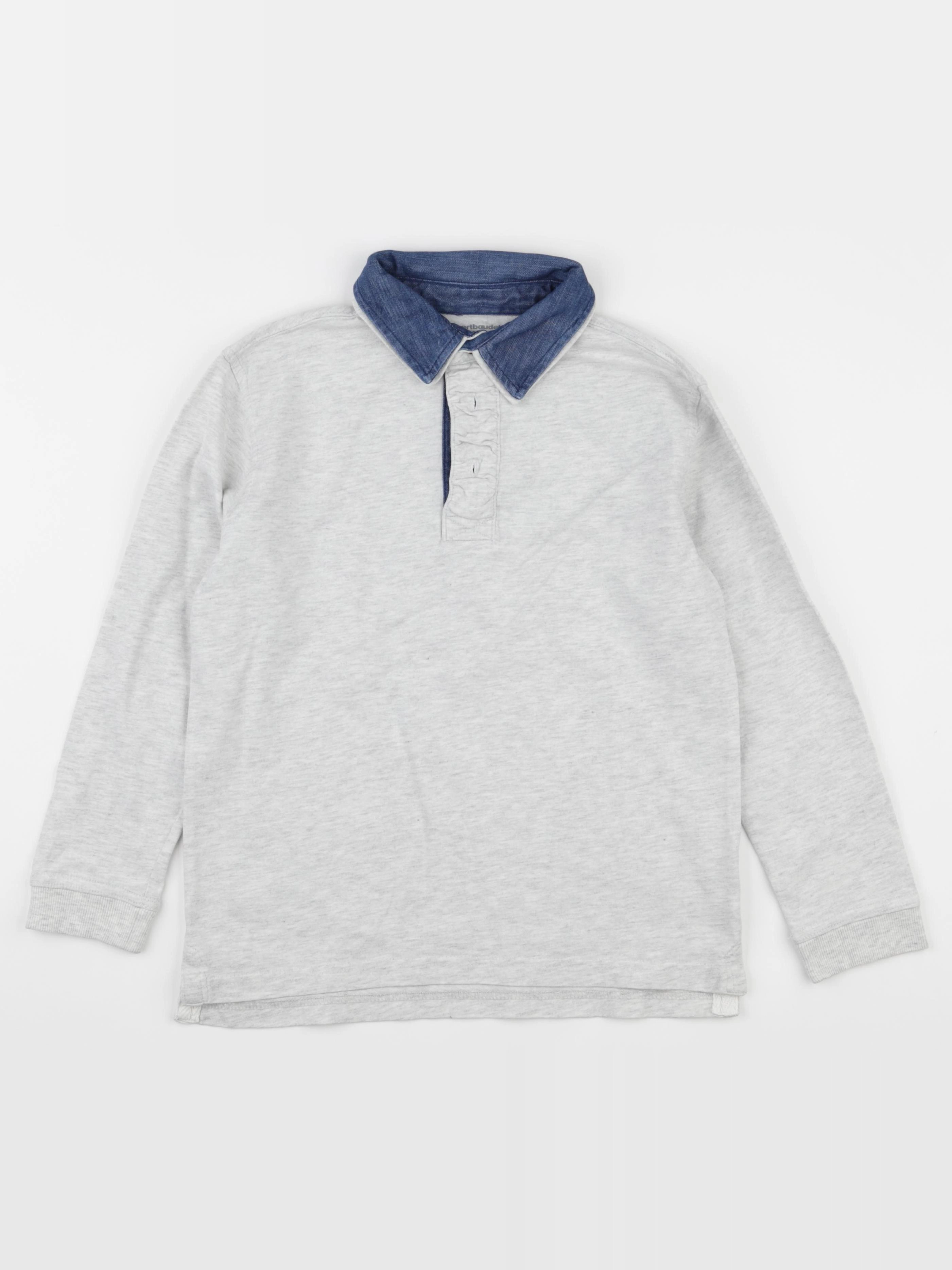 Vertbaudet - polo bleu, gris - 8 ans