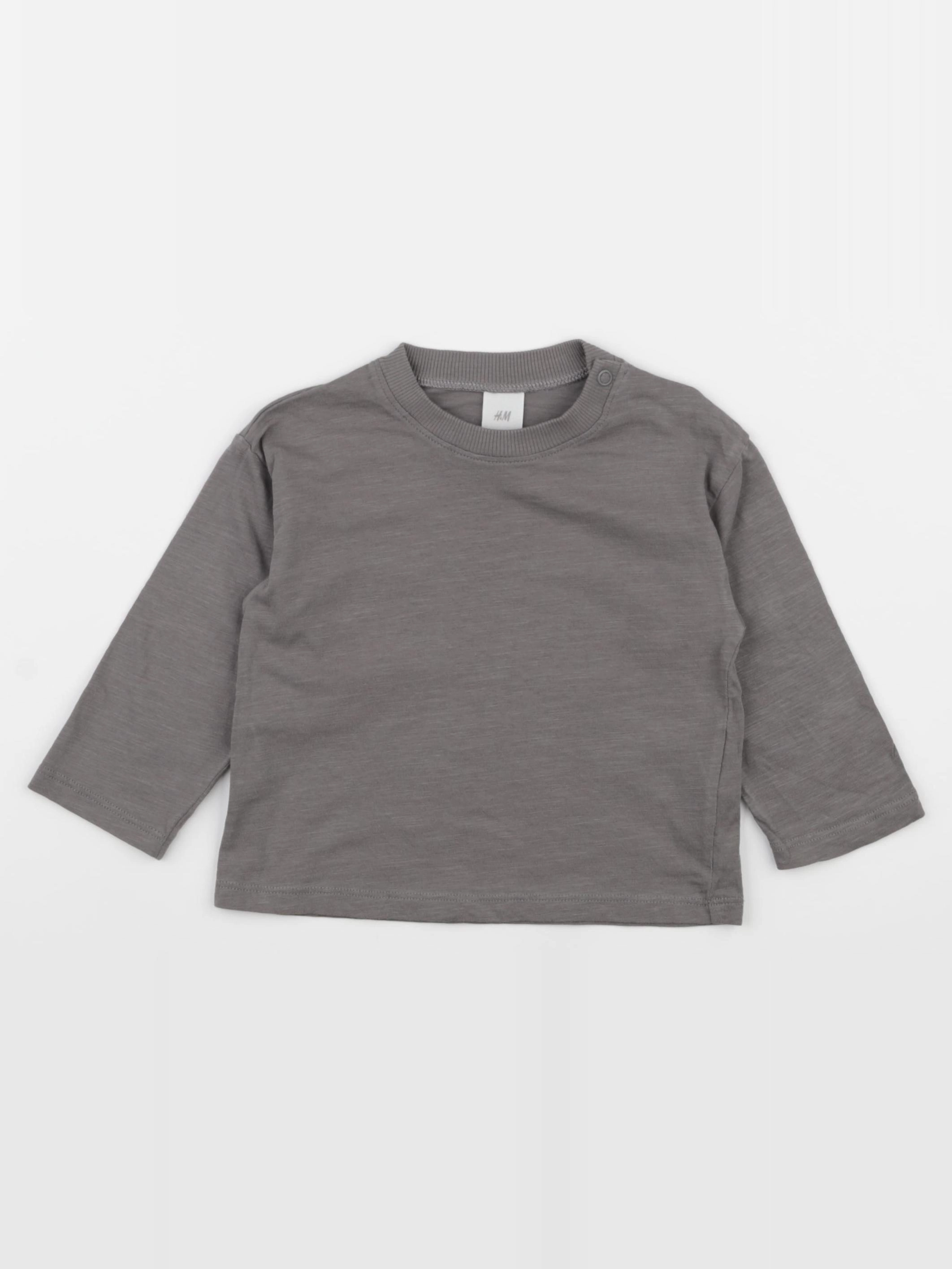 H&M - tee-shirt taupe - 6/9 mois