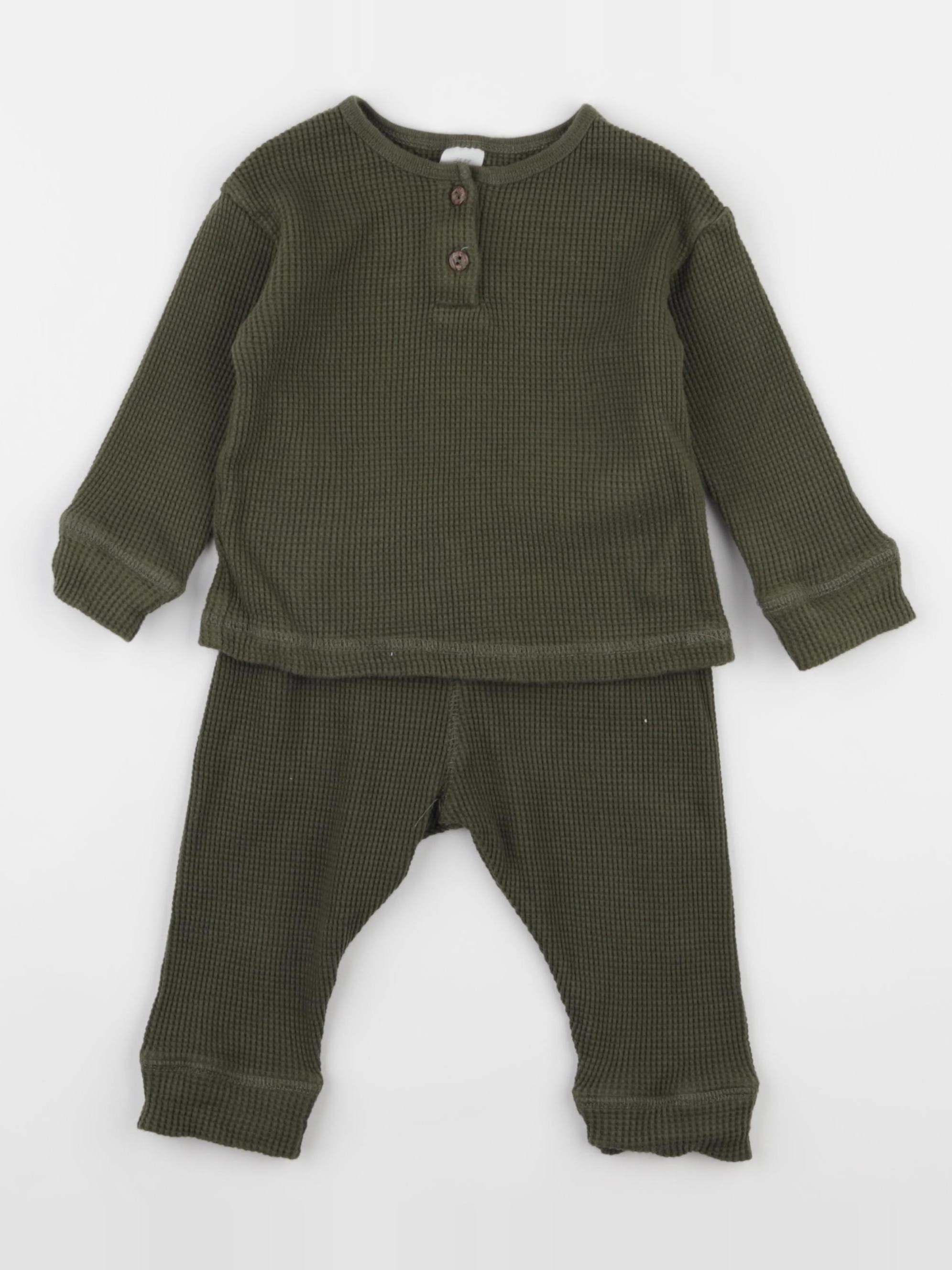 H&M - ensemble vert - 6/9 mois