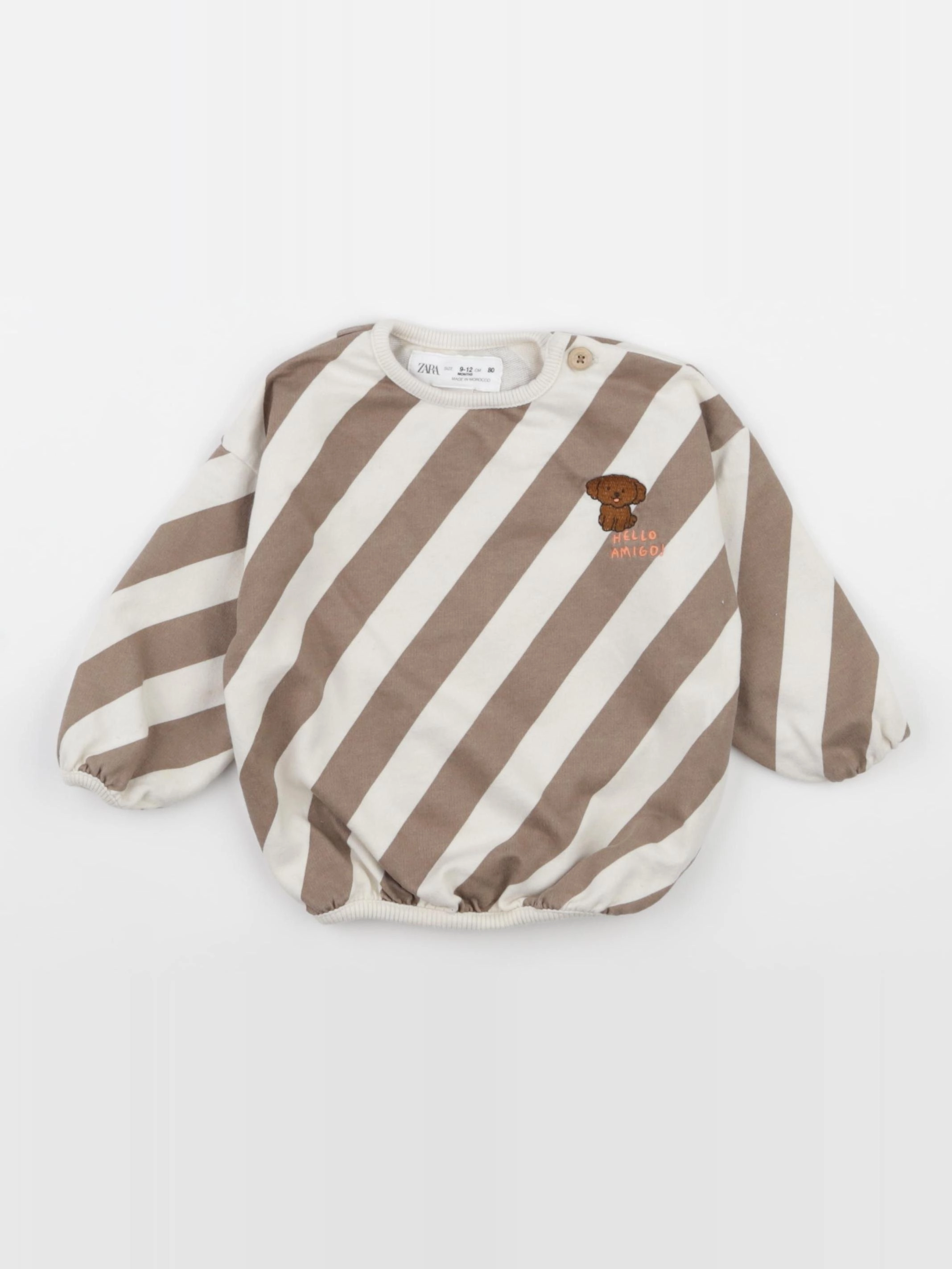 Zara - sweat marron - 9/12 mois
