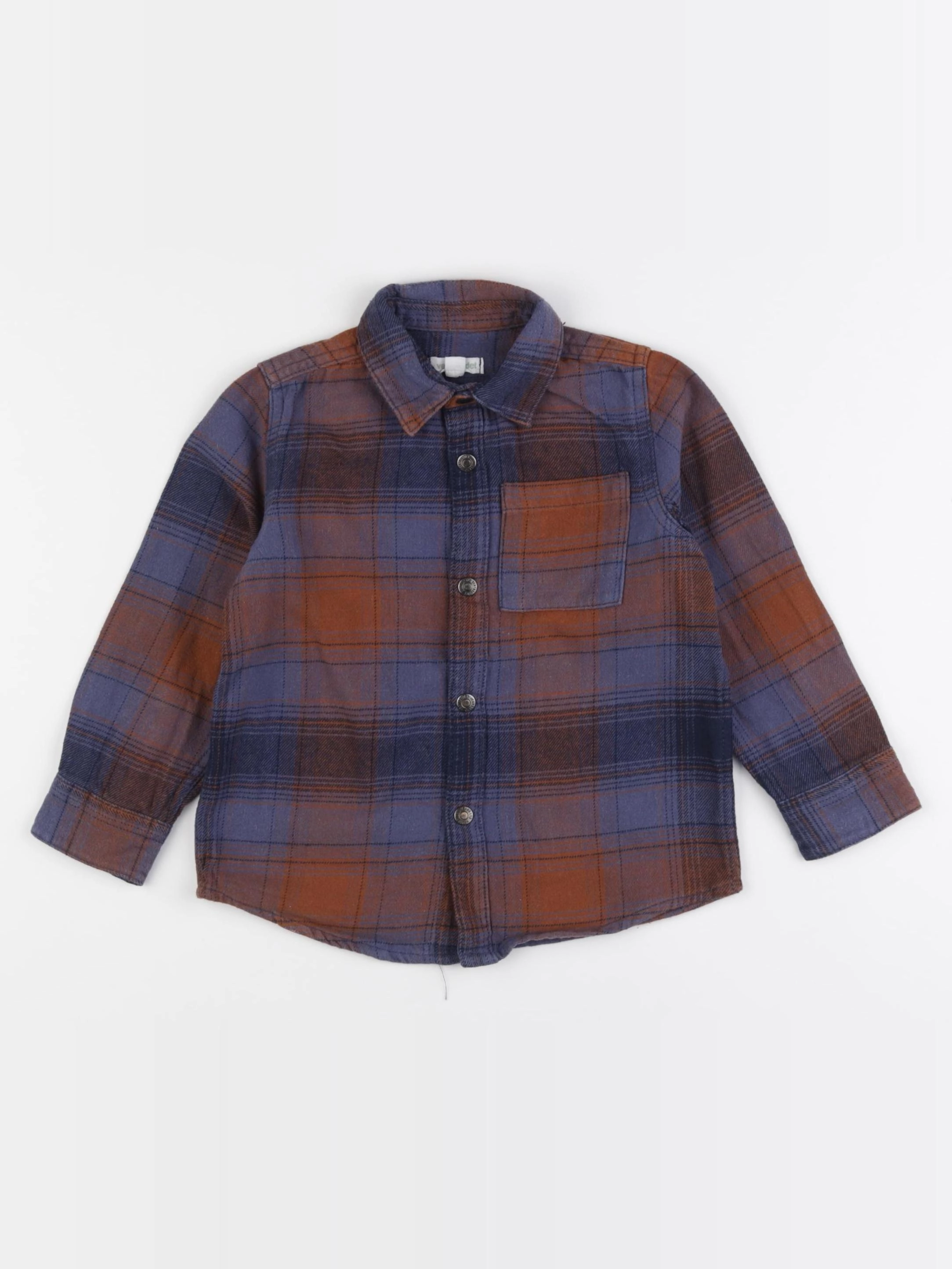 Vertbaudet - chemise bleu, marron - 4 ans