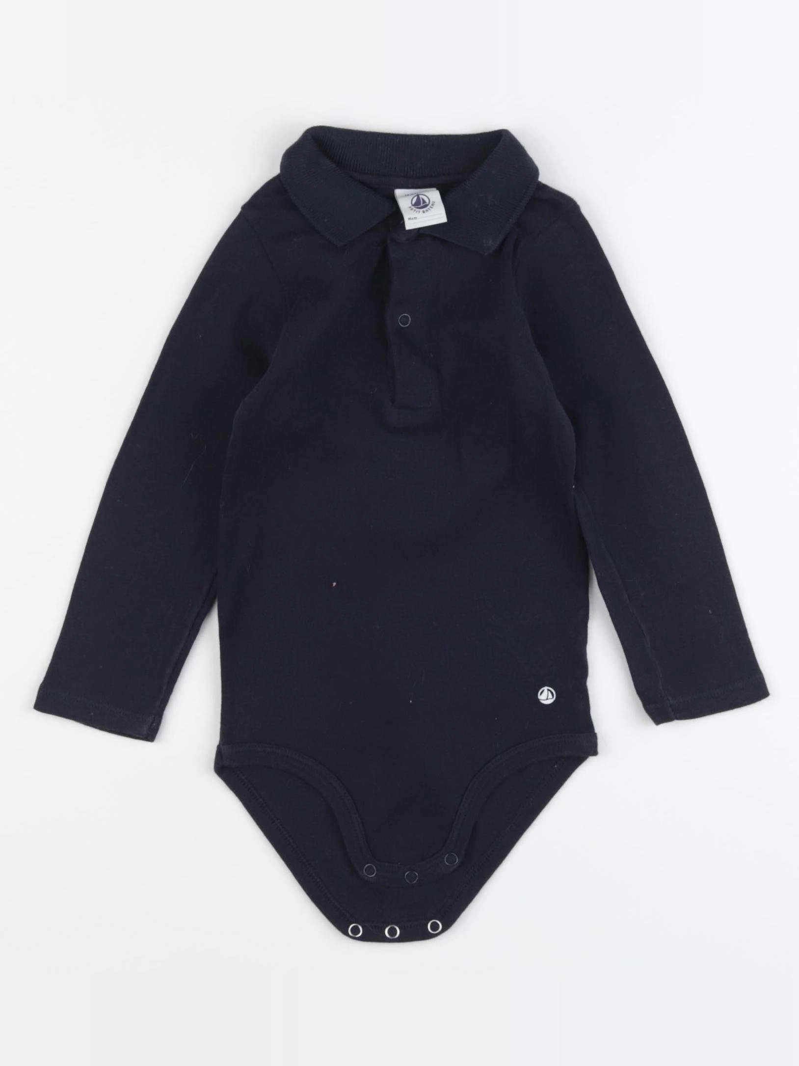 Petit Bateau - body à col bleu - 18 mois
