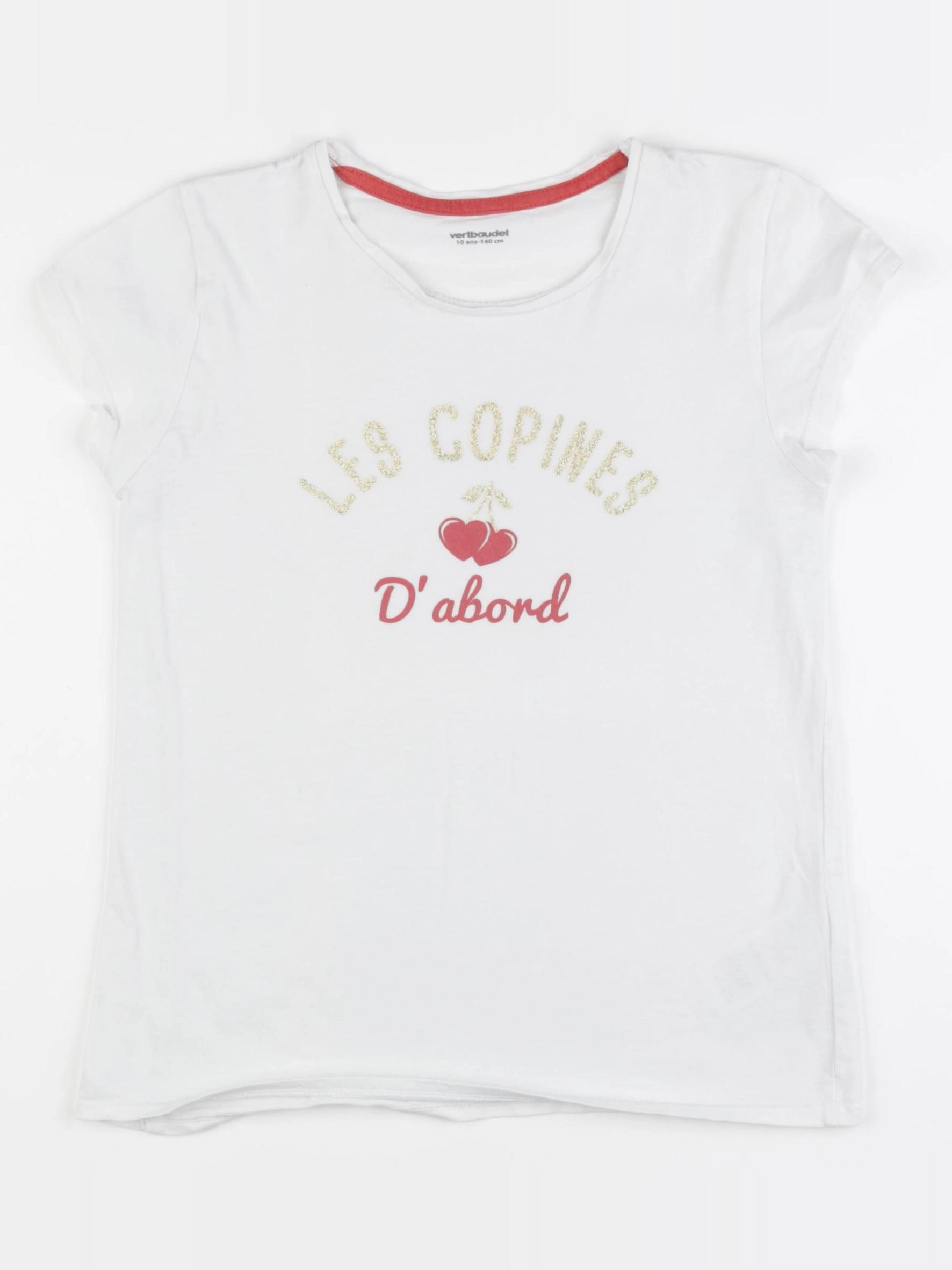 Vertbaudet - tee-shirt blanc - 10 ans