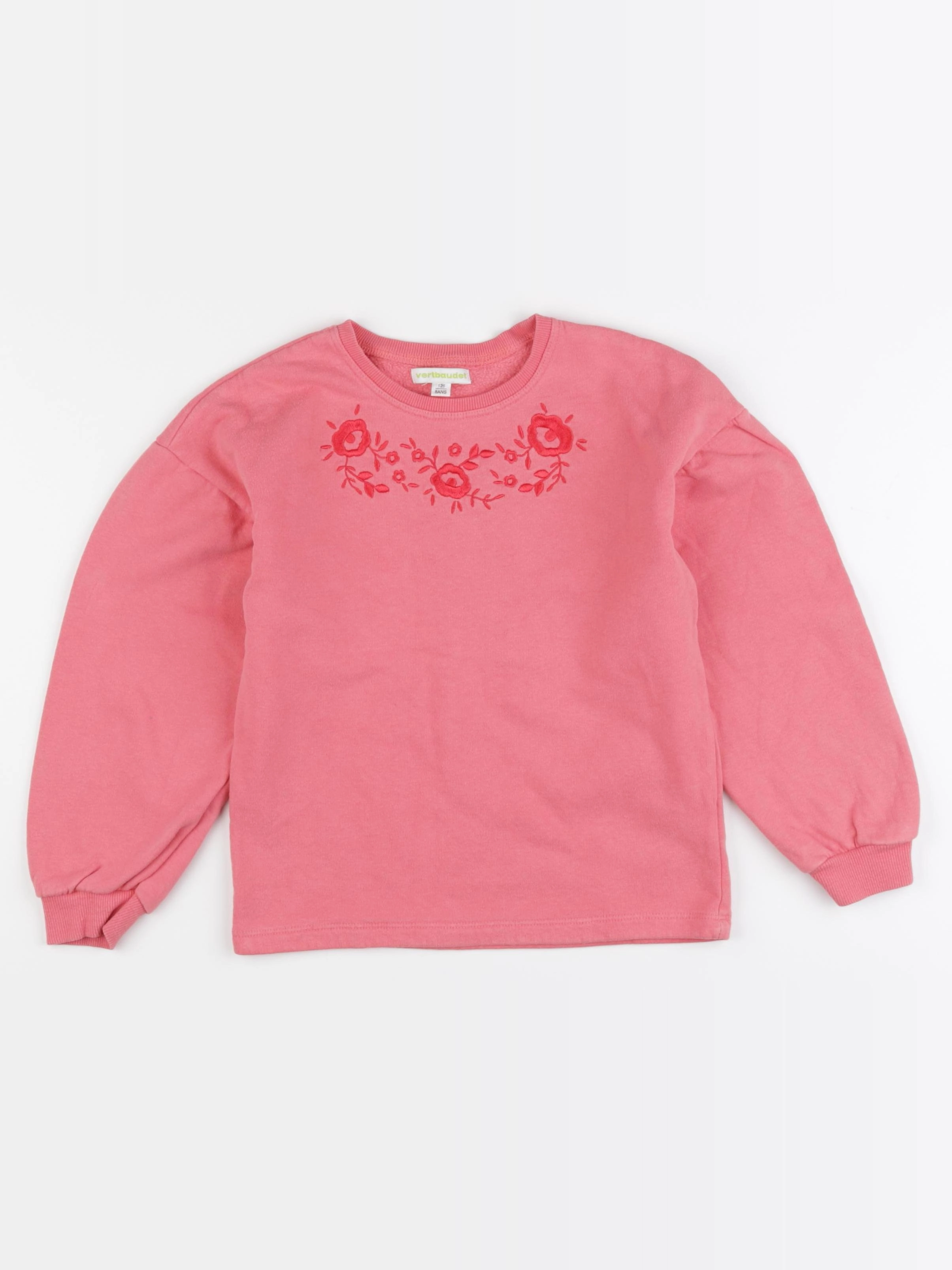 Vertbaudet - sweat rose - 8 ans