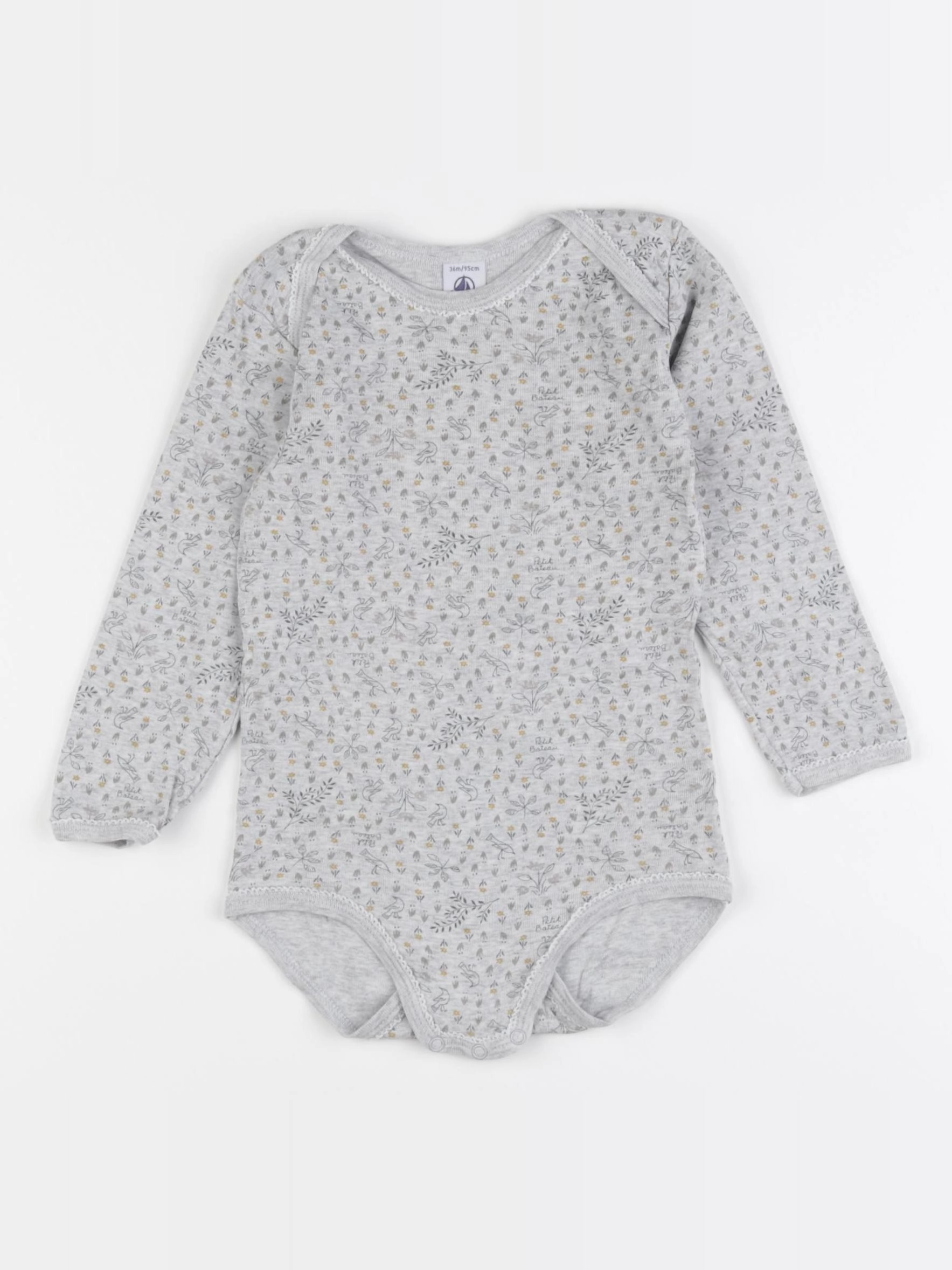 Petit Bateau - body gris - 3 ans