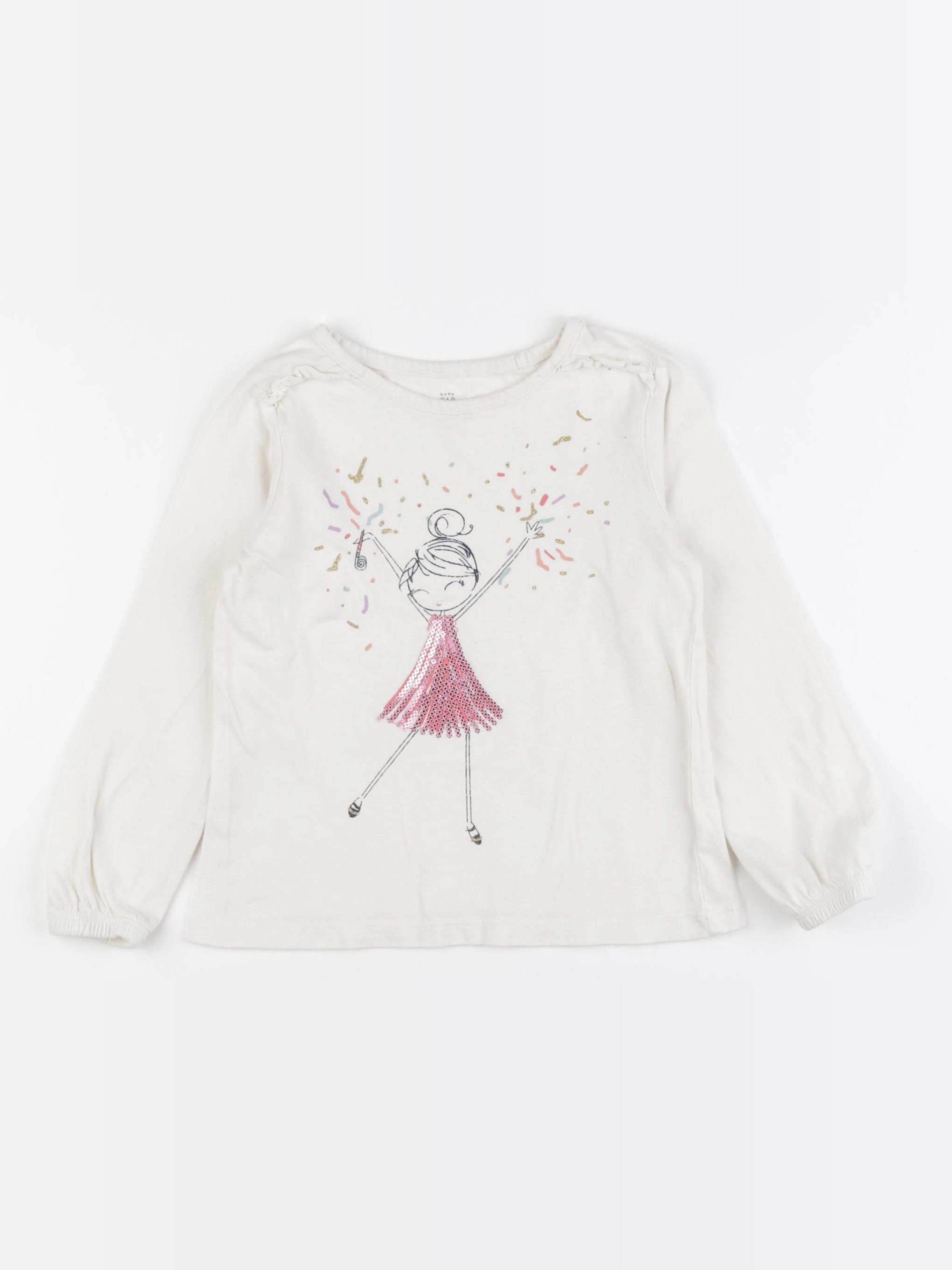 GAP - tee-shirt blanc, or - 4 ans
