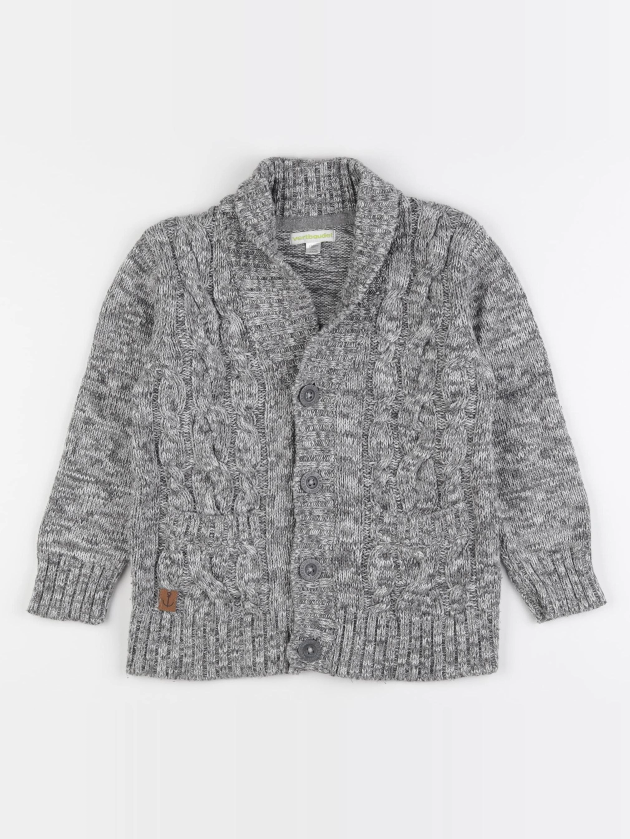 Vertbaudet - gilet gris - 6 ans