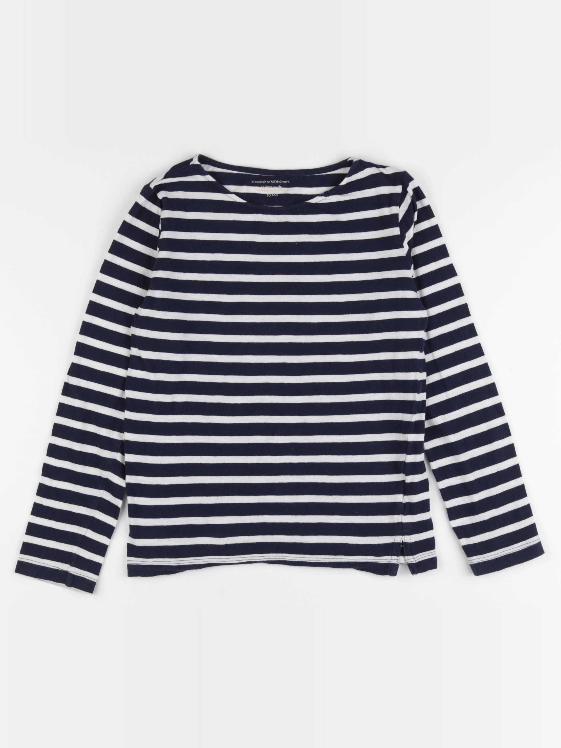 Monoprix - tee-shirt blanc, bleu - 10 ans
