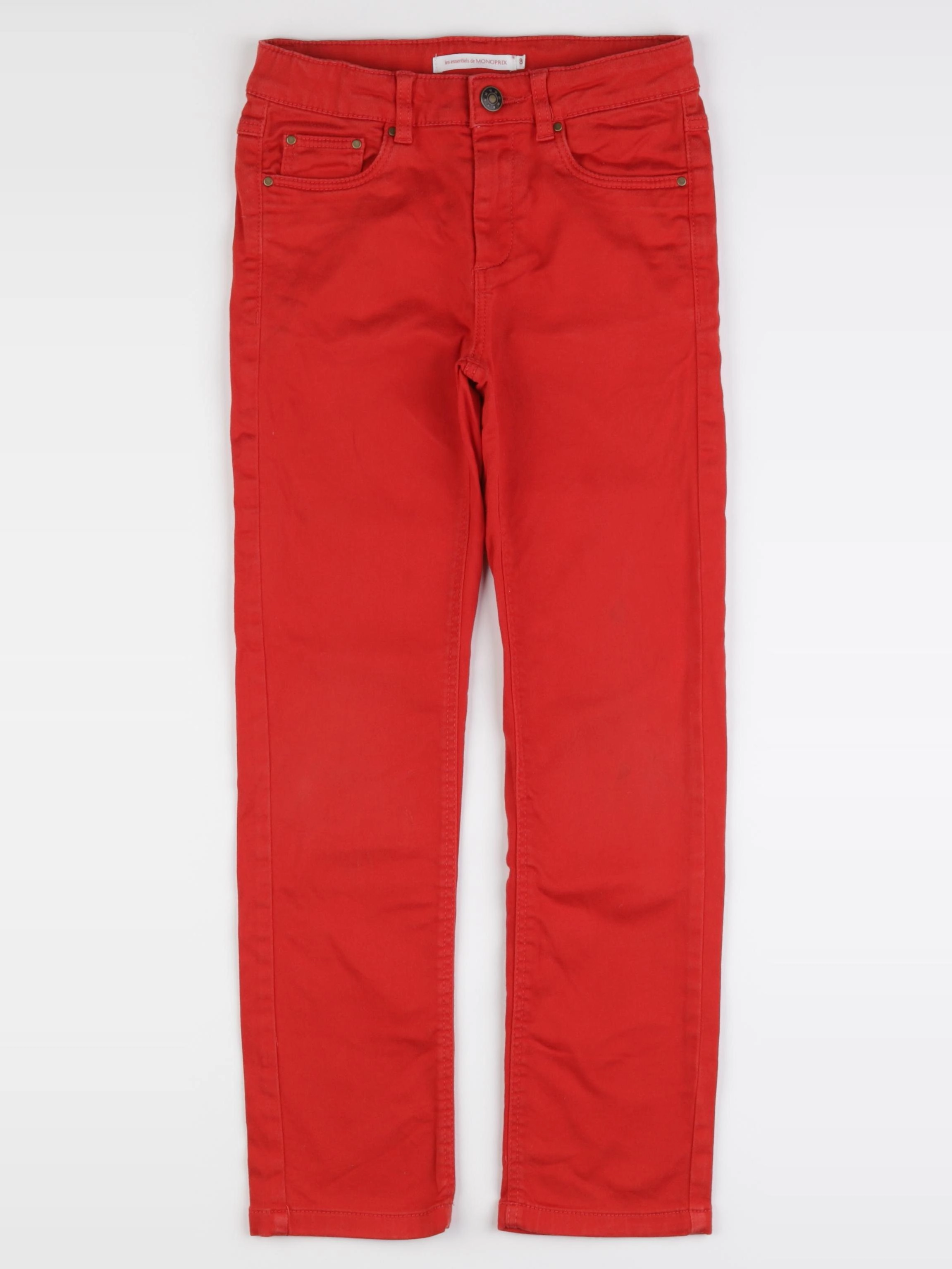 Monoprix - jean rouge - 8 ans