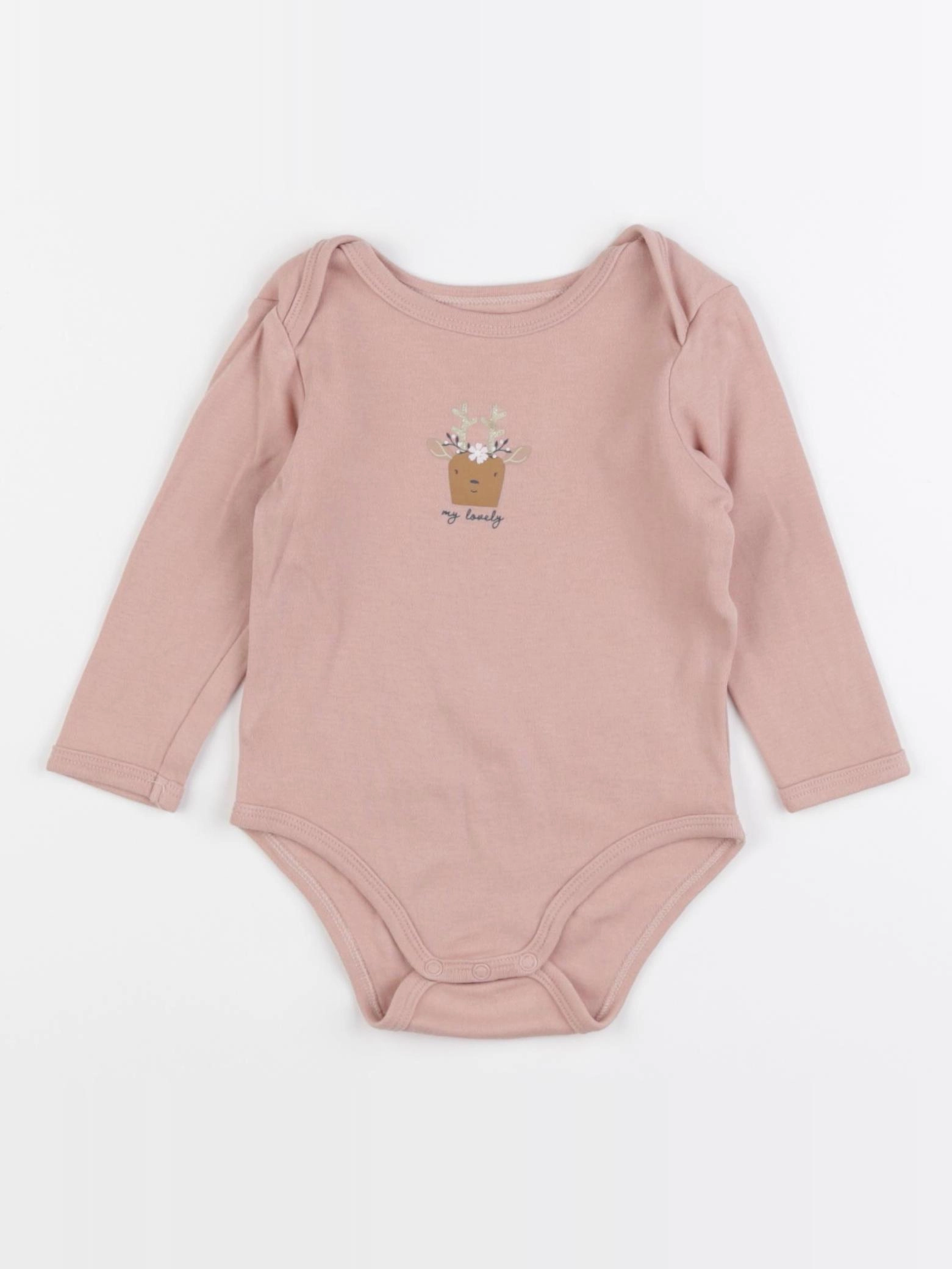 Vertbaudet - body or, rose - 9 mois