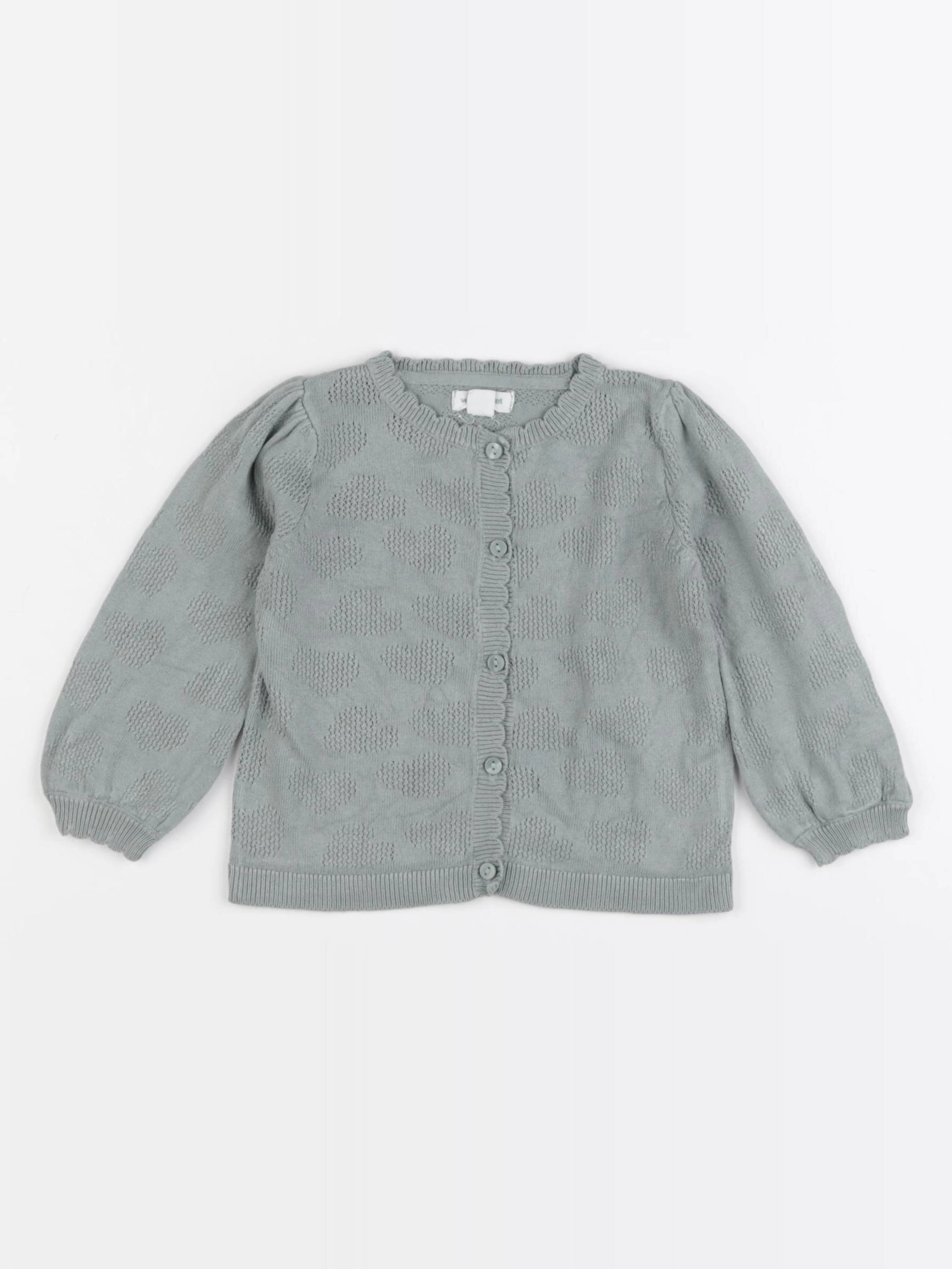 Vertbaudet - gilet vert - 9 mois