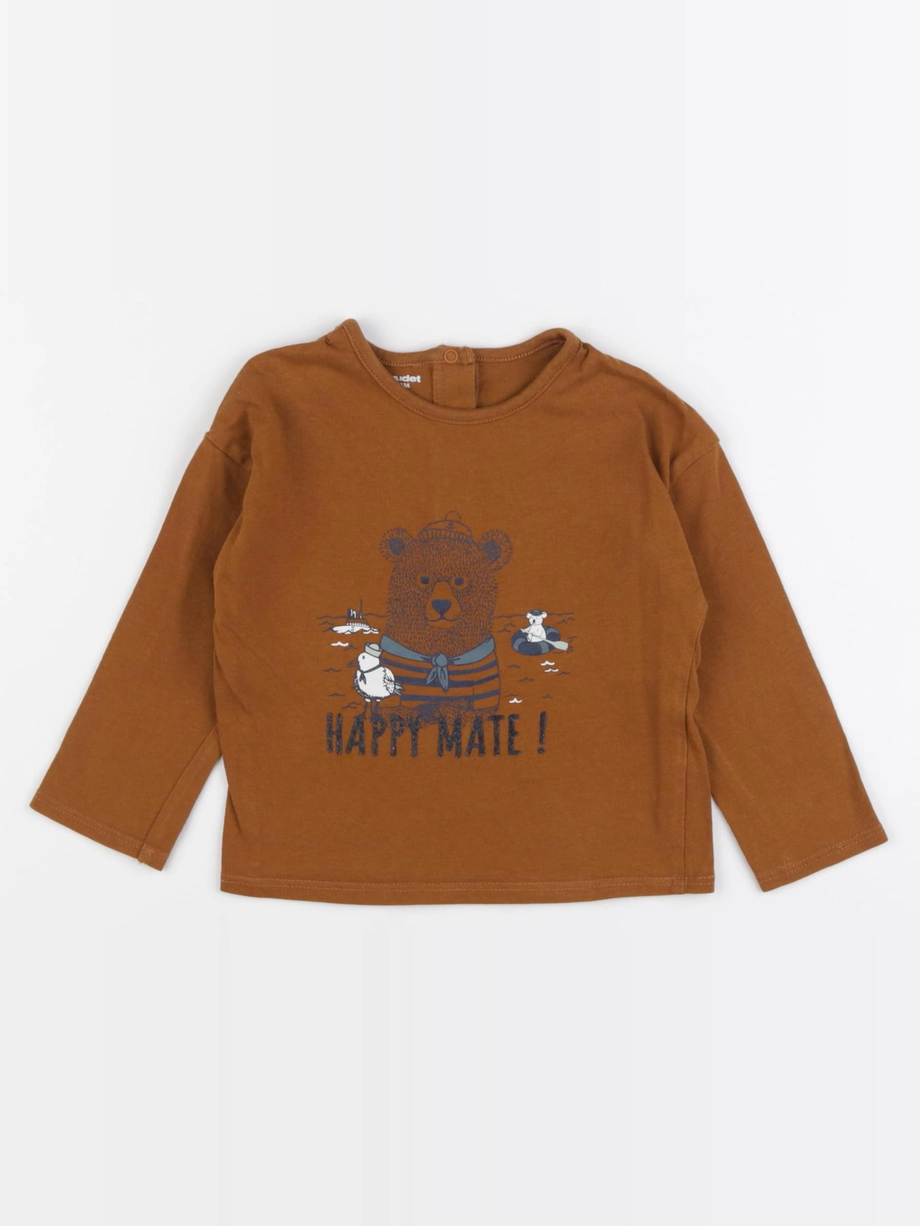 Vertbaudet - tee-shirt marron - 18 mois