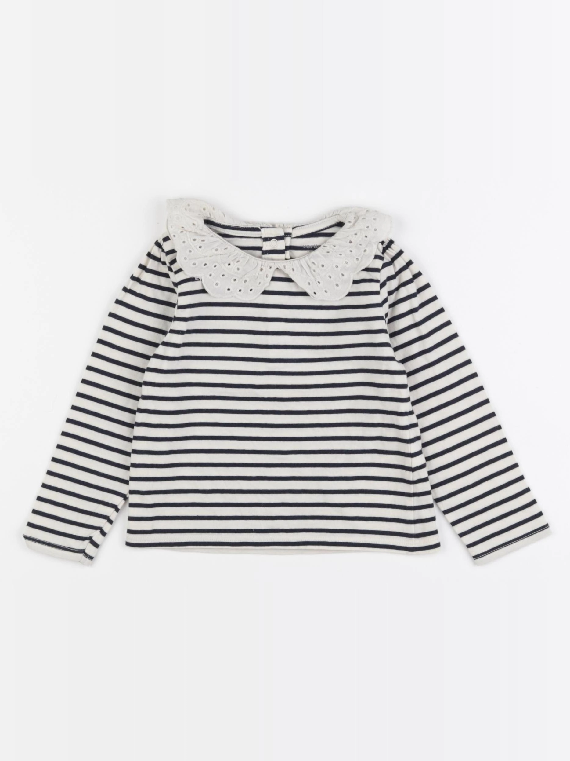 Vertbaudet - tee-shirt blanc, bleu - 18 mois