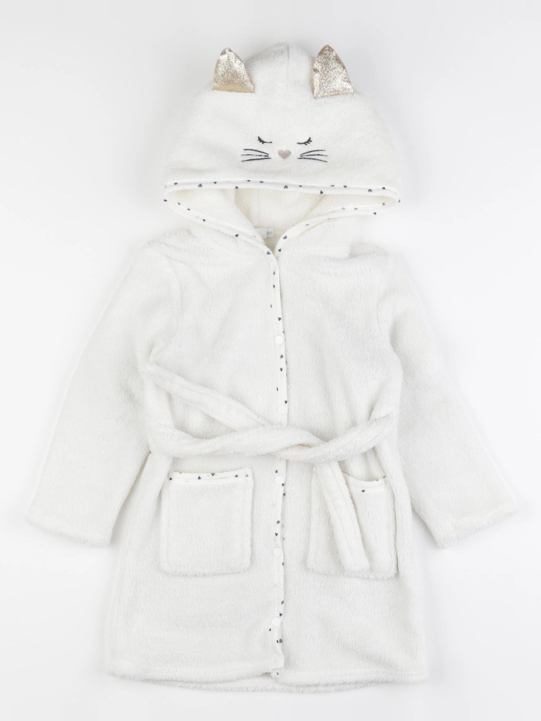Vertbaudet - robe de chambre blanc, or - 4 ans