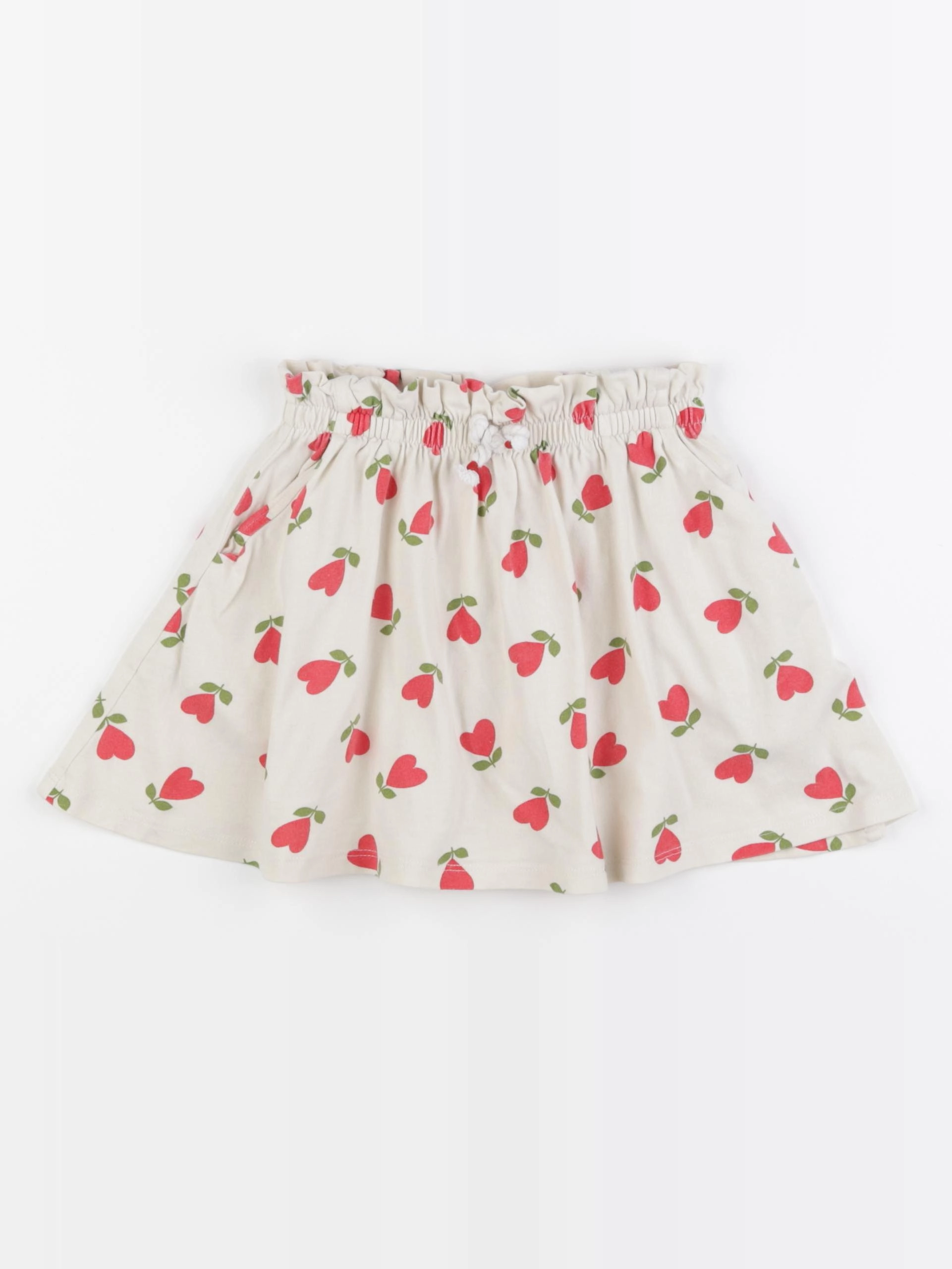 Vertbaudet - jupe beige, rouge - 4 ans