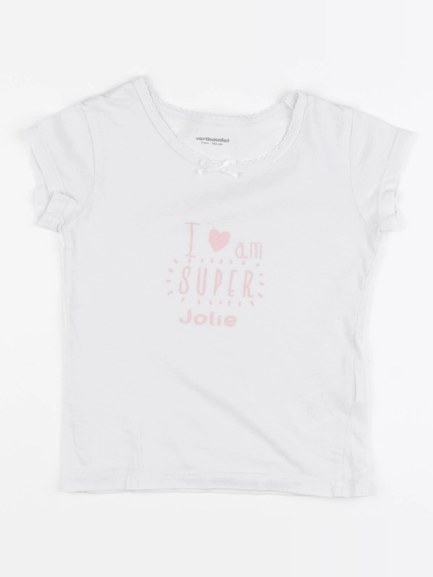 Vertbaudet - maillot de corps blanc - 4 ans