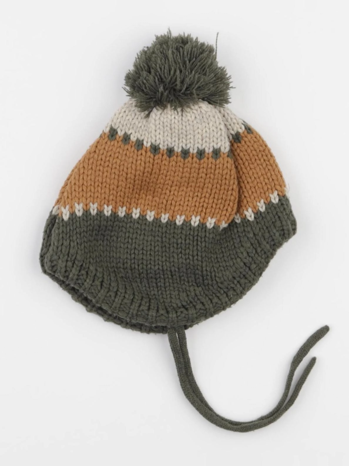 Vertbaudet - bonnet marron, vert - 4/6 ans