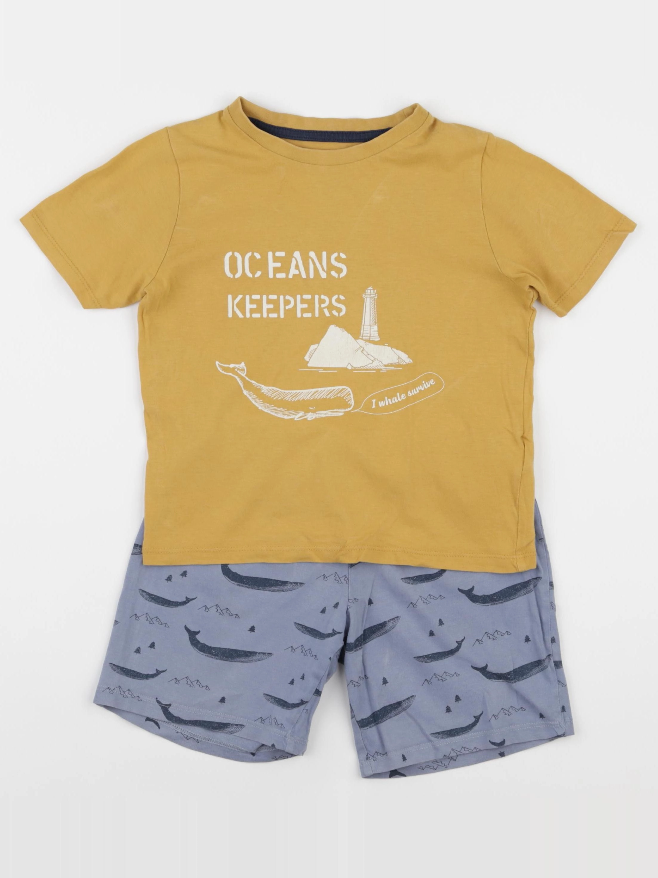 Vertbaudet - pyjama coton bleu, jaune - 5 ans
