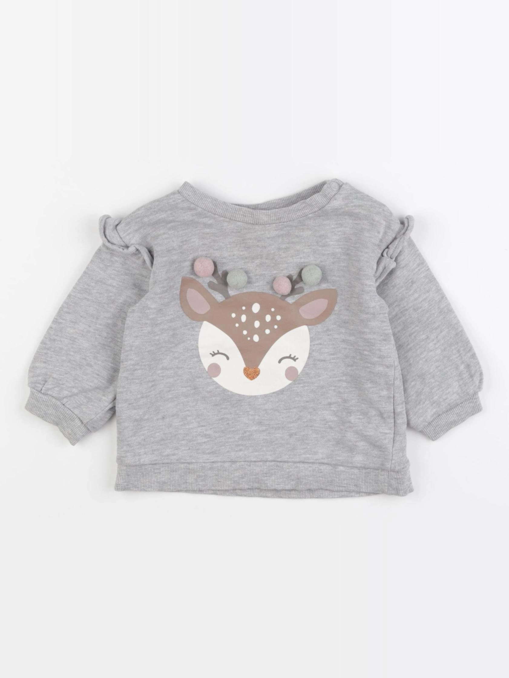 H&M - sweat gris - 3/6 mois