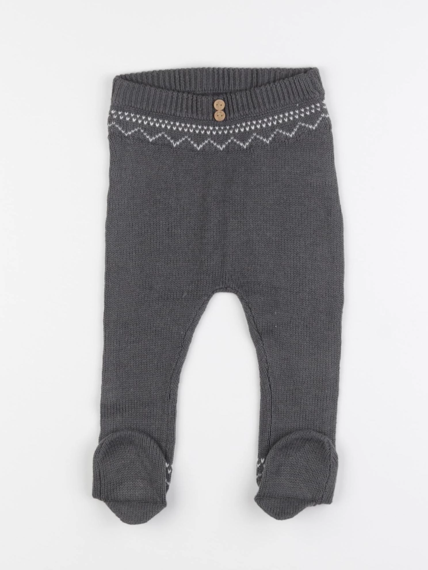 Vertbaudet - legging gris - 12 mois