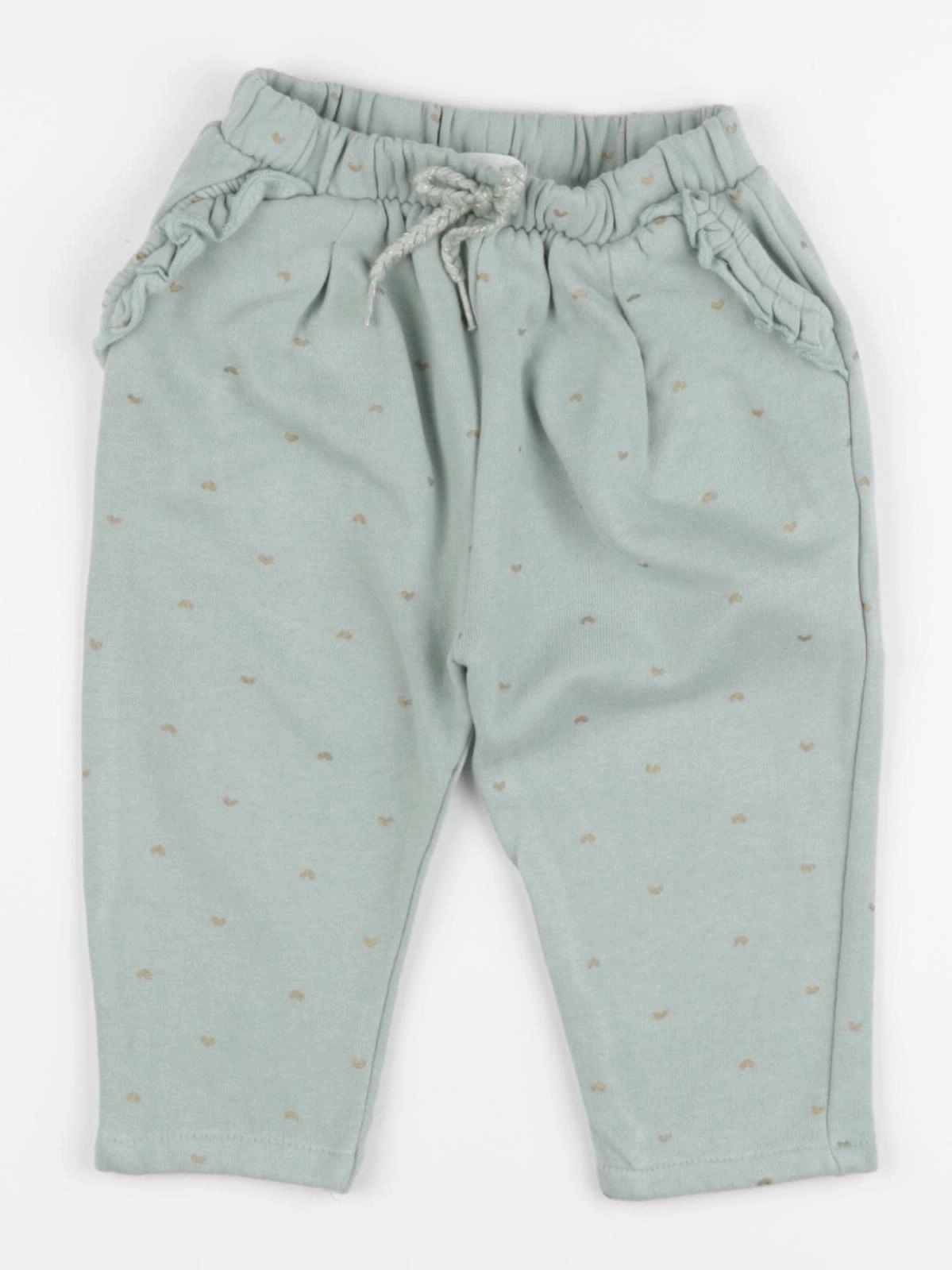 Vertbaudet - pantalon vert, or - 12 mois
