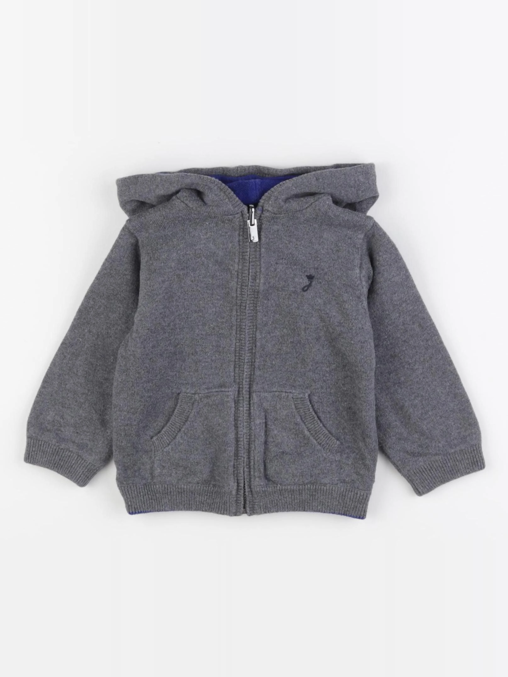 Jacadi - gilet réversible gris, bleu - 12 mois