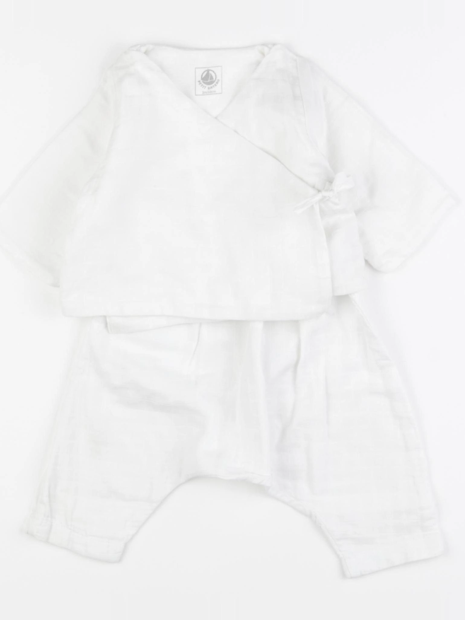 Petit Bateau - ensemble blanc - 3 mois