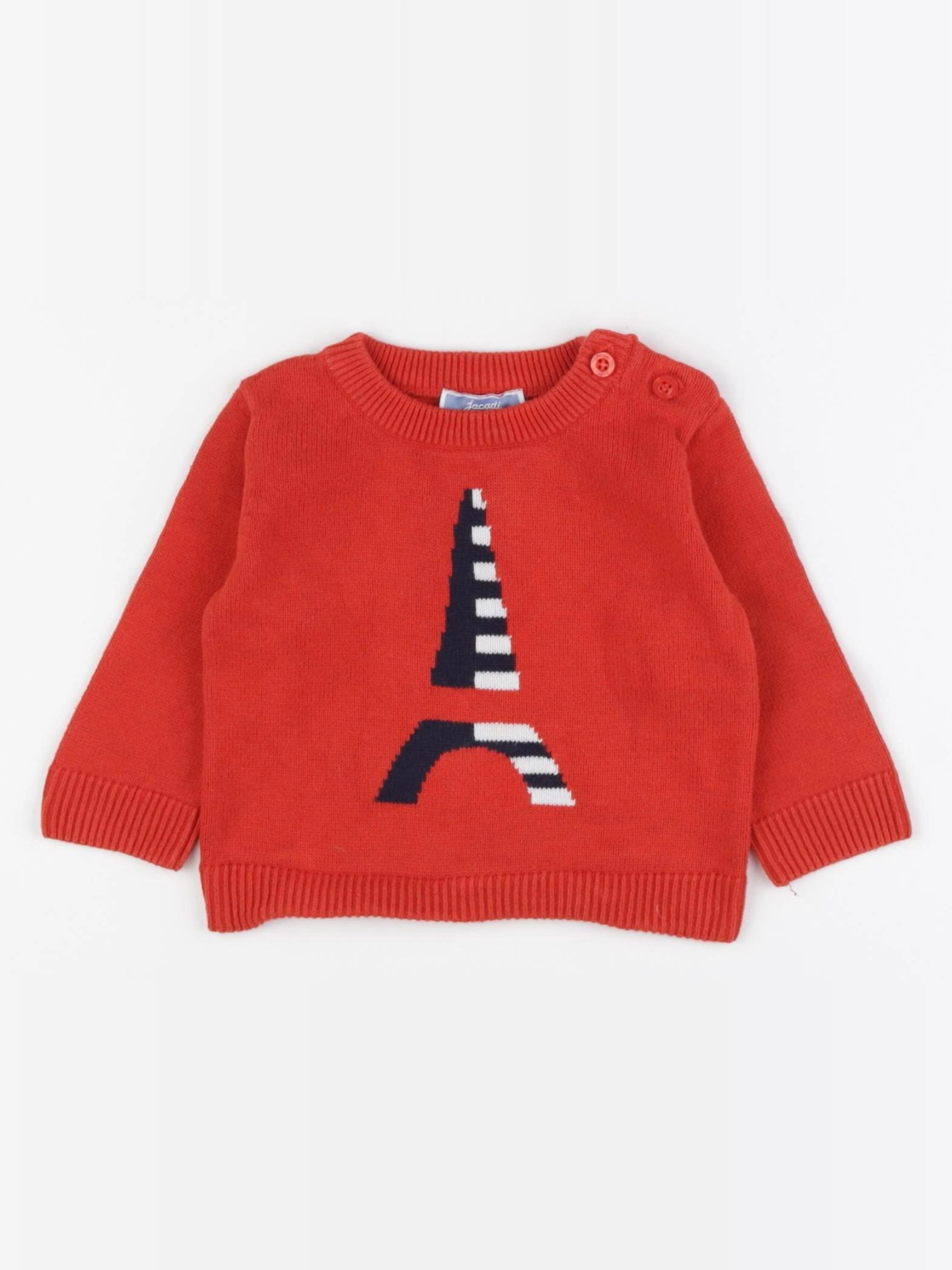 Jacadi - pull rouge - 6 mois