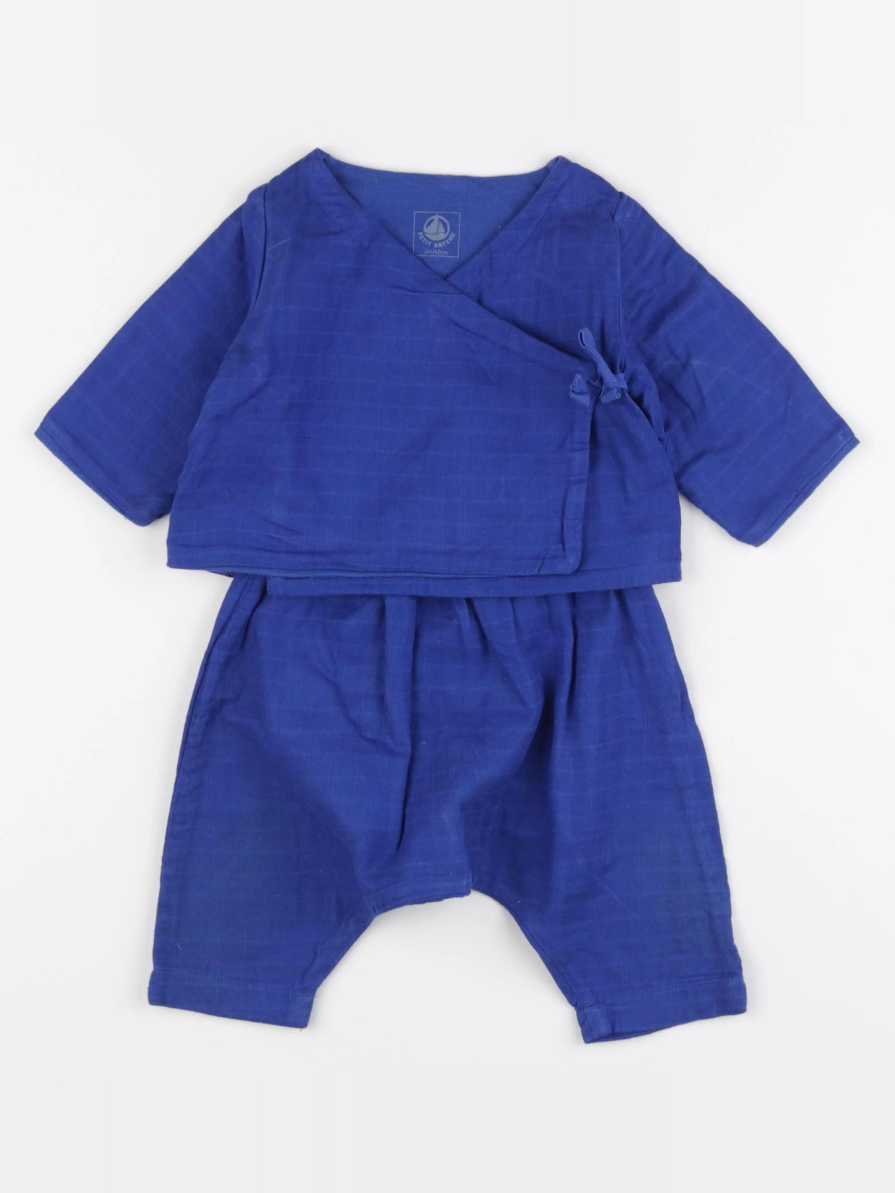 Petit Bateau - ensemble bleu - 3 mois