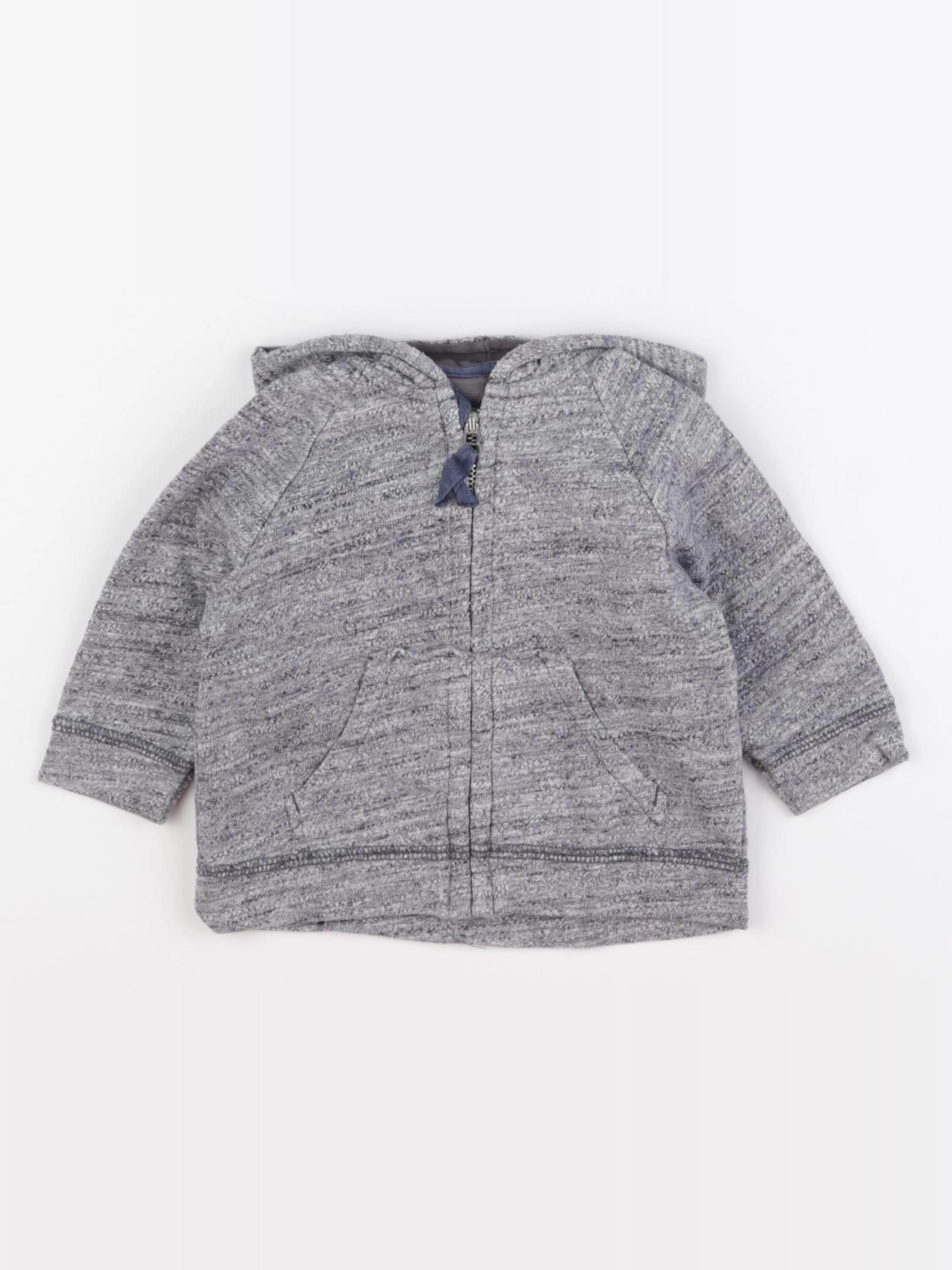 Petit Bateau - sweat gris - 6 mois
