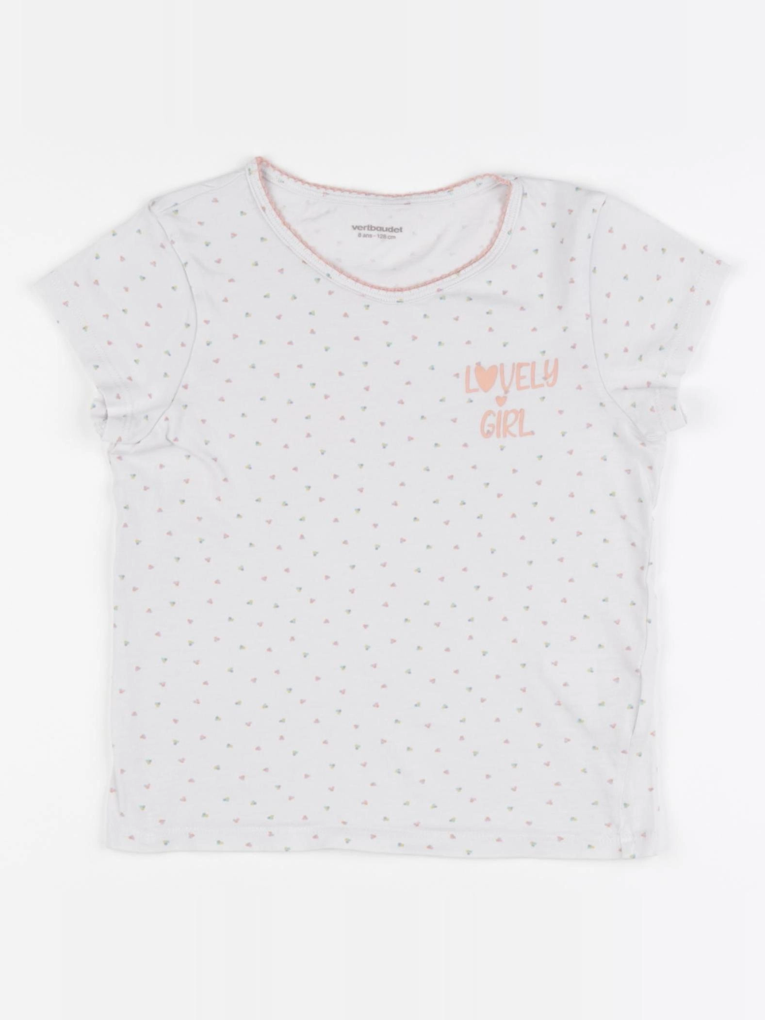 Vertbaudet - maillot de corps blanc, orange - 8 ans