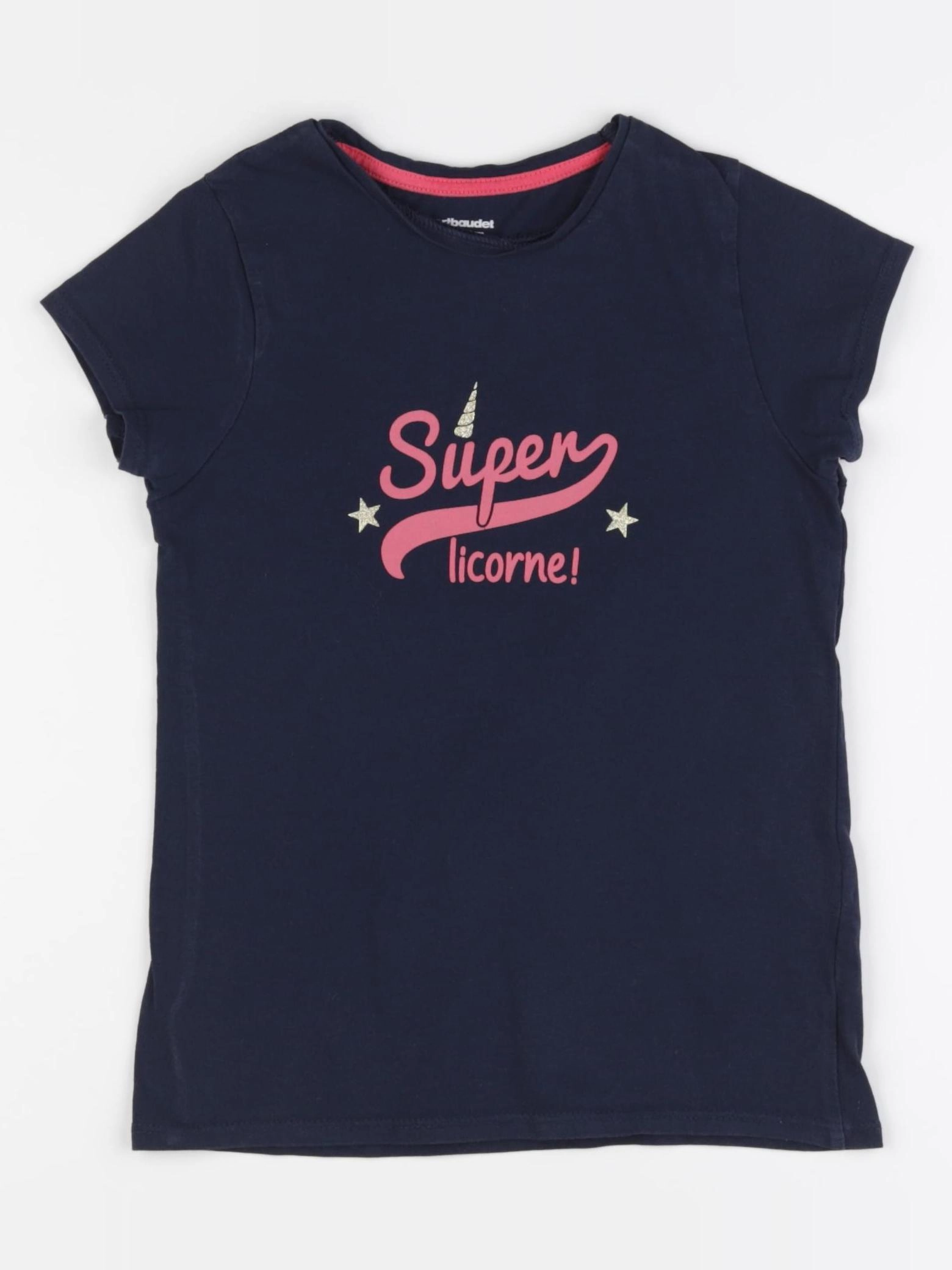 Vertbaudet - tee-shirt bleu - 8 ans