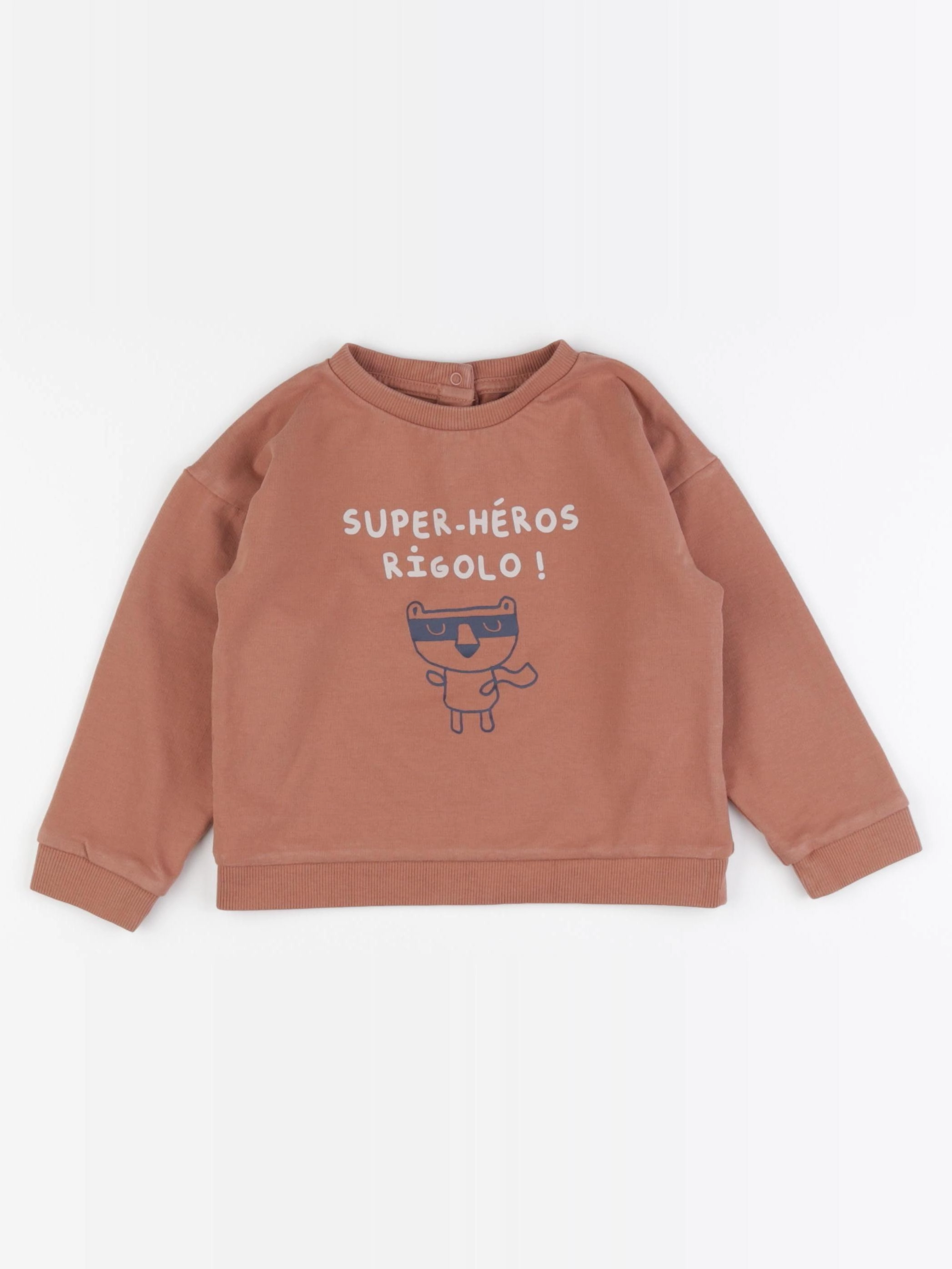 Vertbaudet - sweat marron - 36 mois