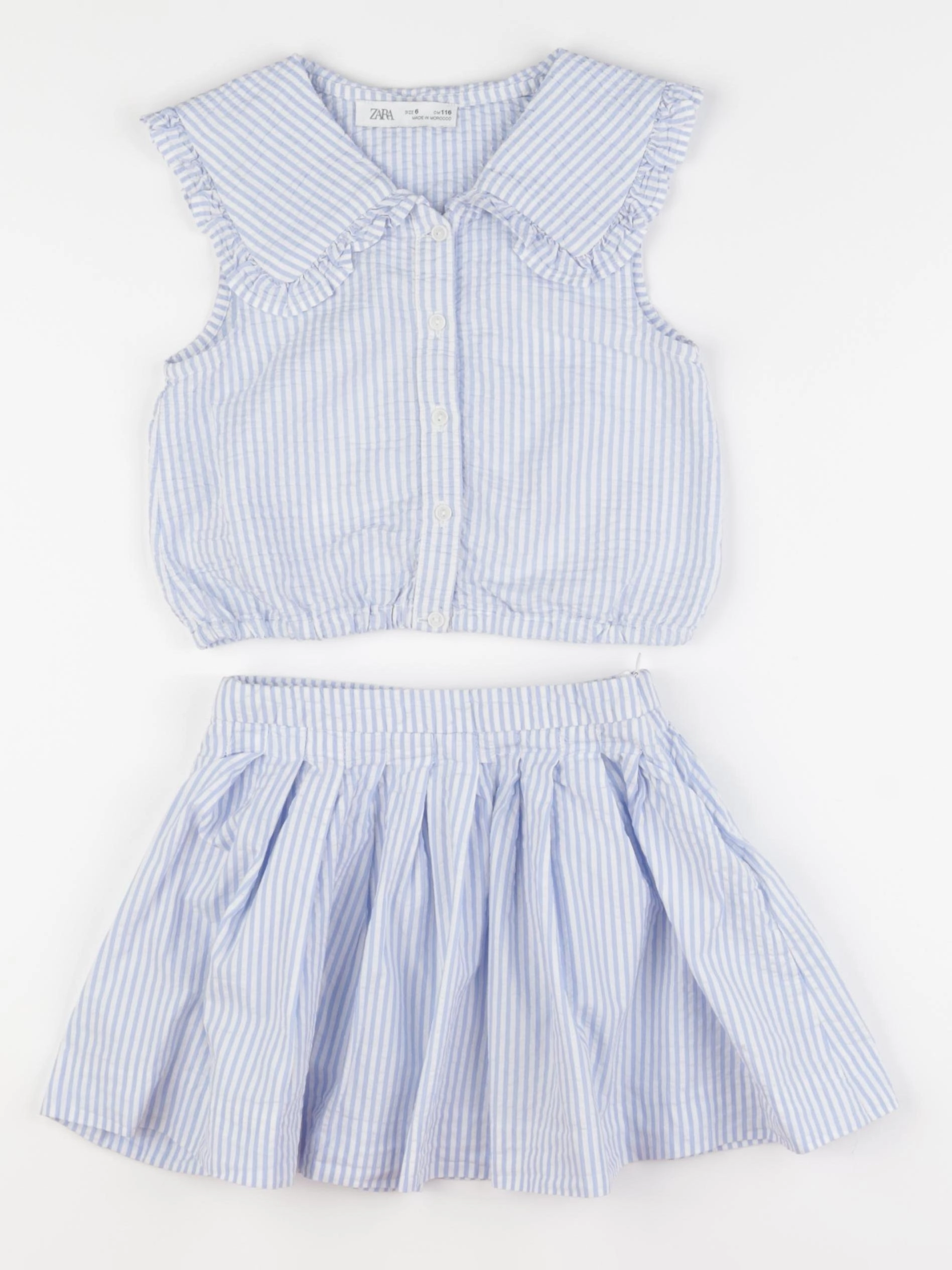 Zara - ensemble bleu, blanc - 6 ans