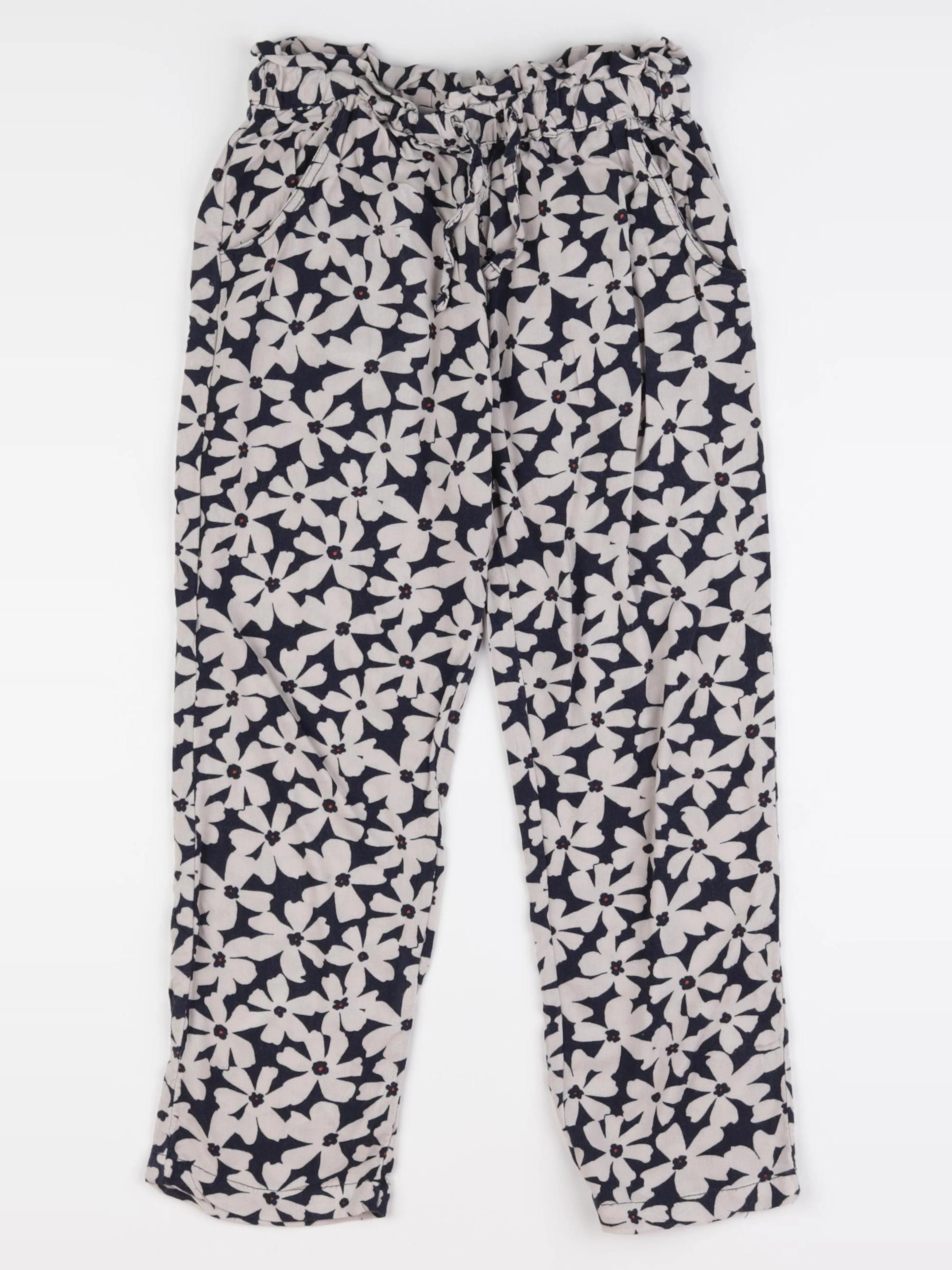 Monoprix - pantalon bleu, beige - 6 ans